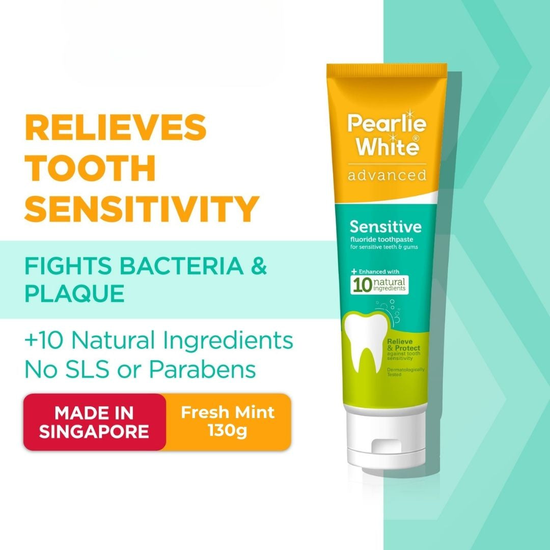 Advanced Sensitive Fluoride Toothpaste 130gm | Pearlie White