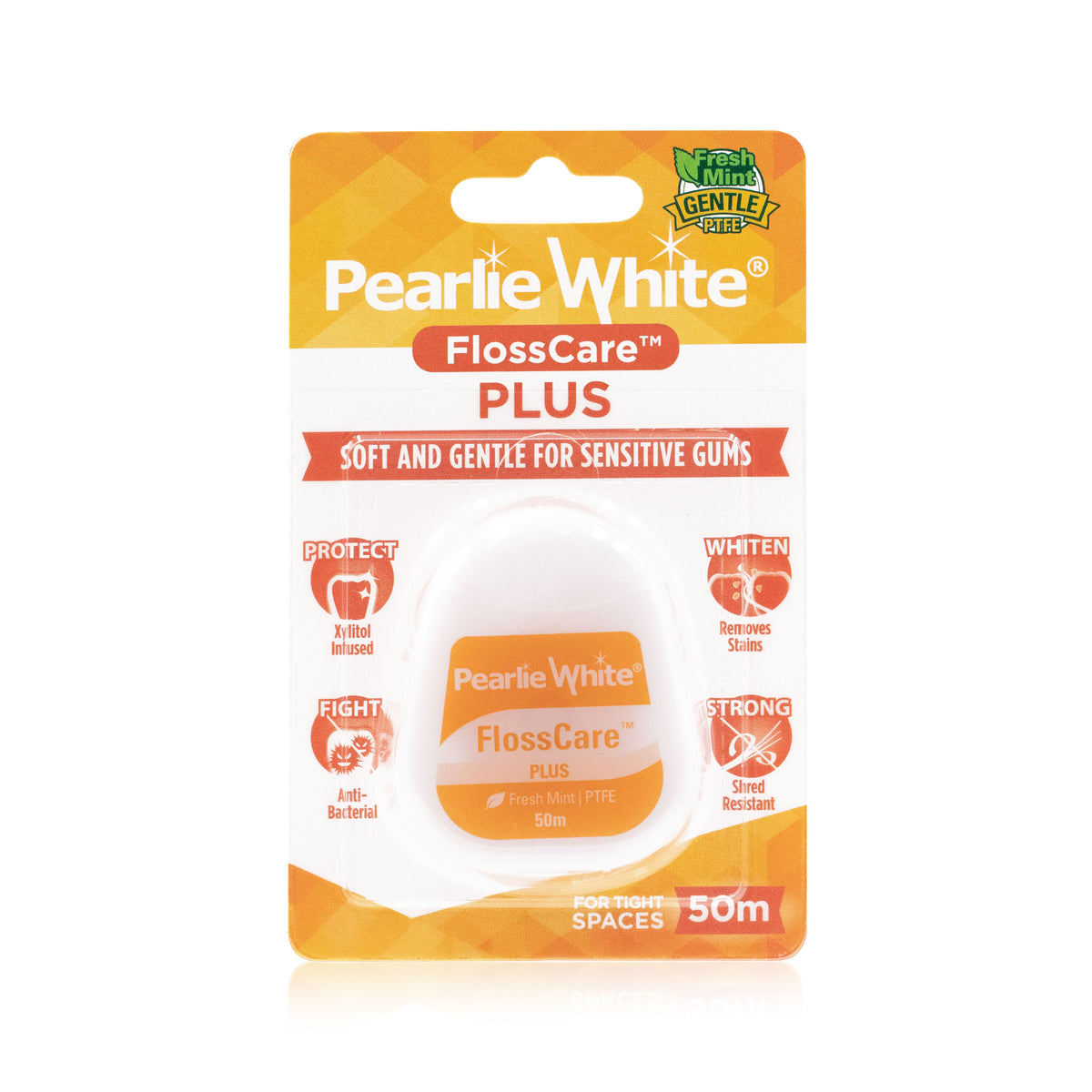 FlossCare Plus PTFE Mint Floss 50m Pearlie White