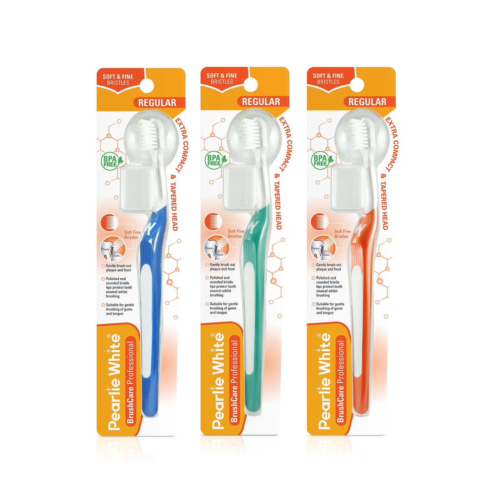 BrushCare Professional Regular Soft Toothbrush Triple Pack