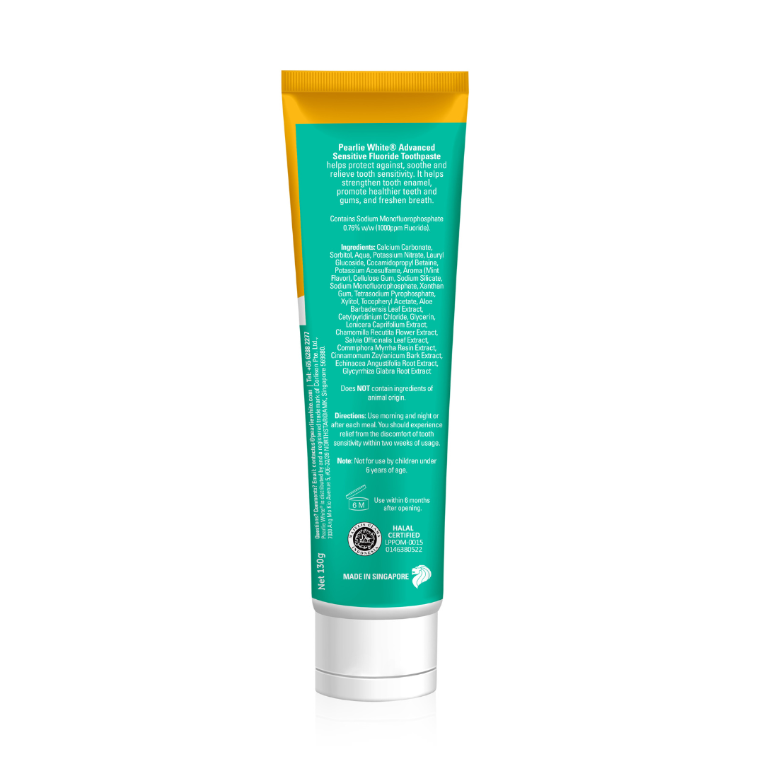 Toothpaste Information Advanced Sensitive Fluoride Toothpaste 130gm | Pearlie White