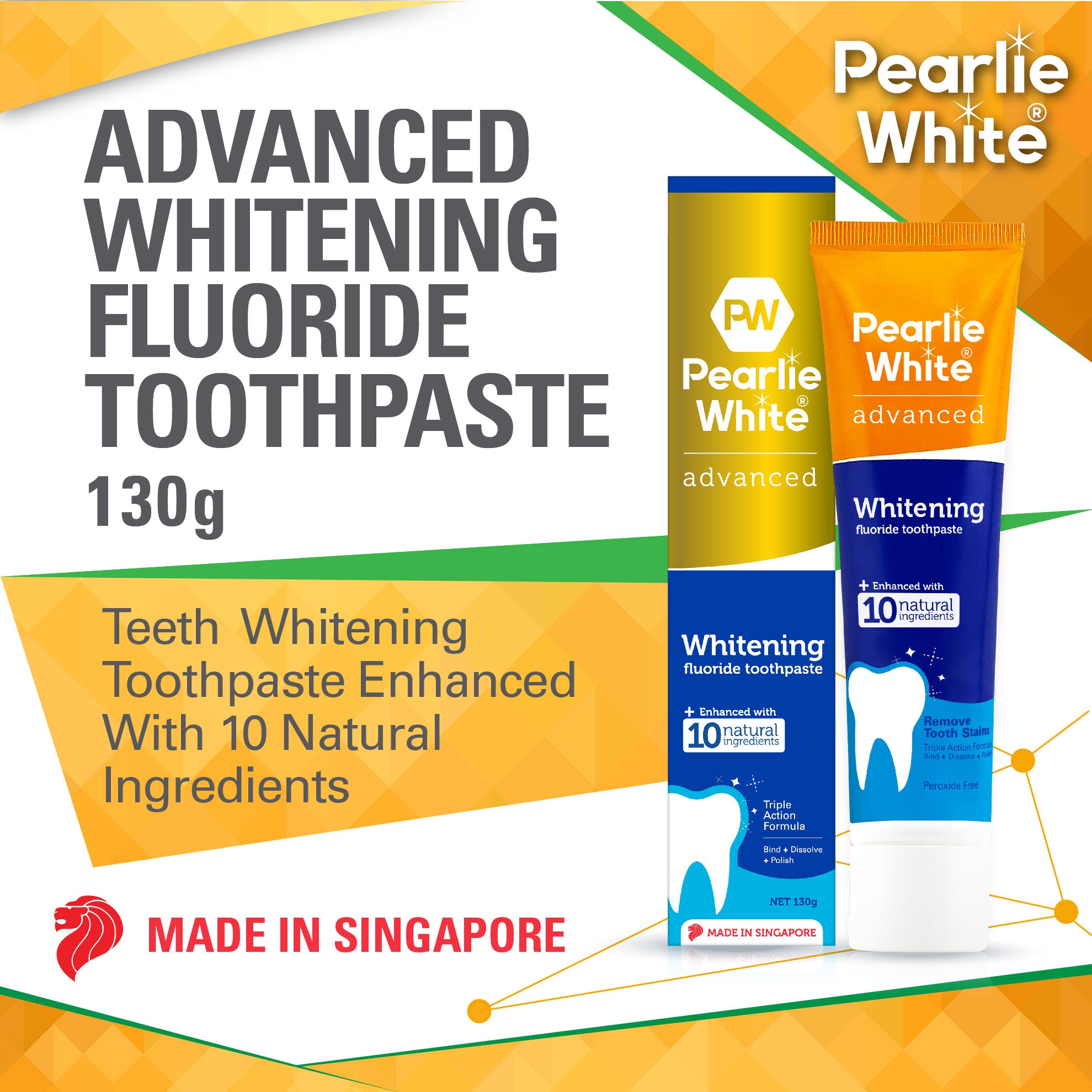 Advanced Whitening Fluoride Toothpaste 130gm