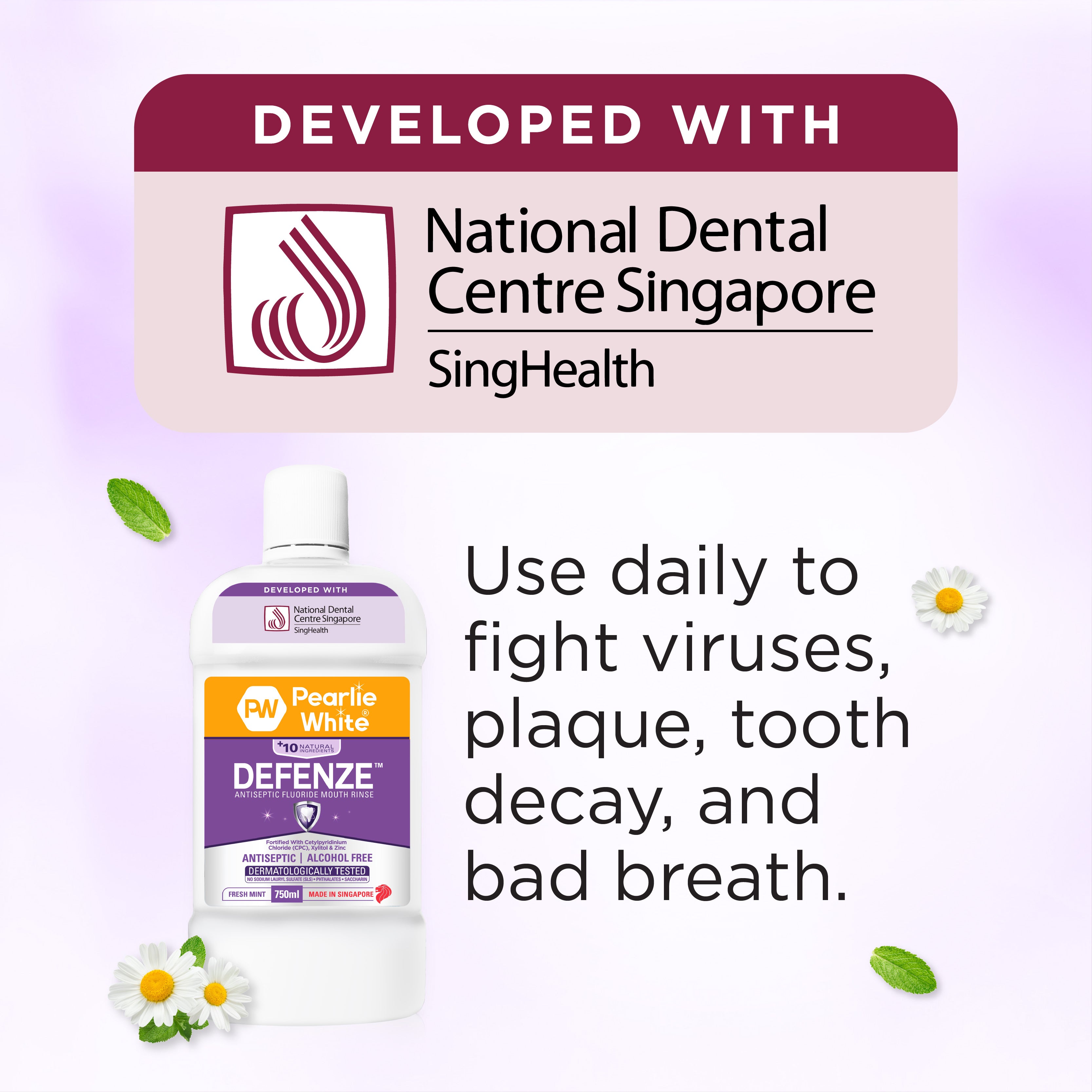 Defenze Antiseptic Fluoride Mouth Rinse 750ml