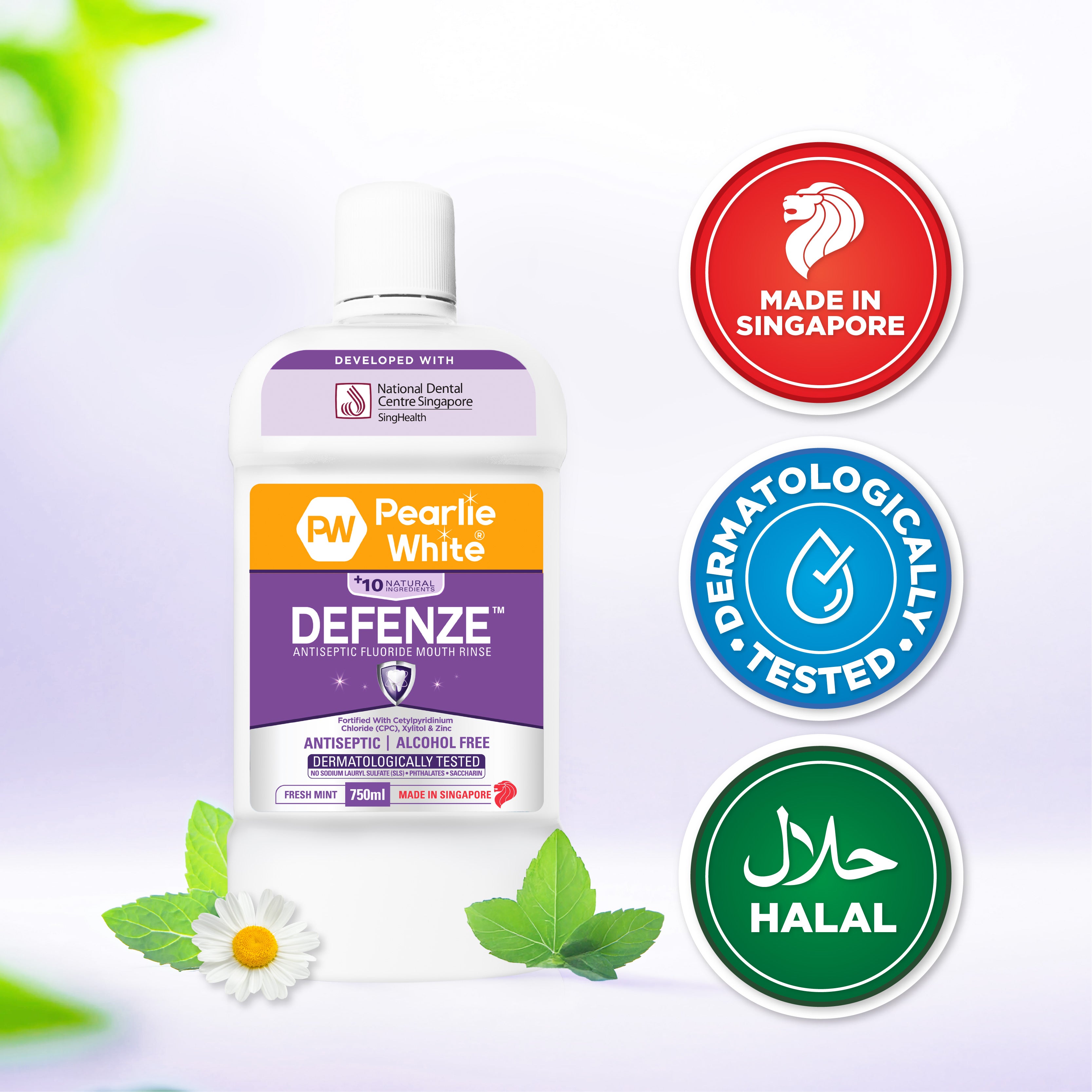 Defenze Antiseptic Fluoride Mouth Rinse 750ml
