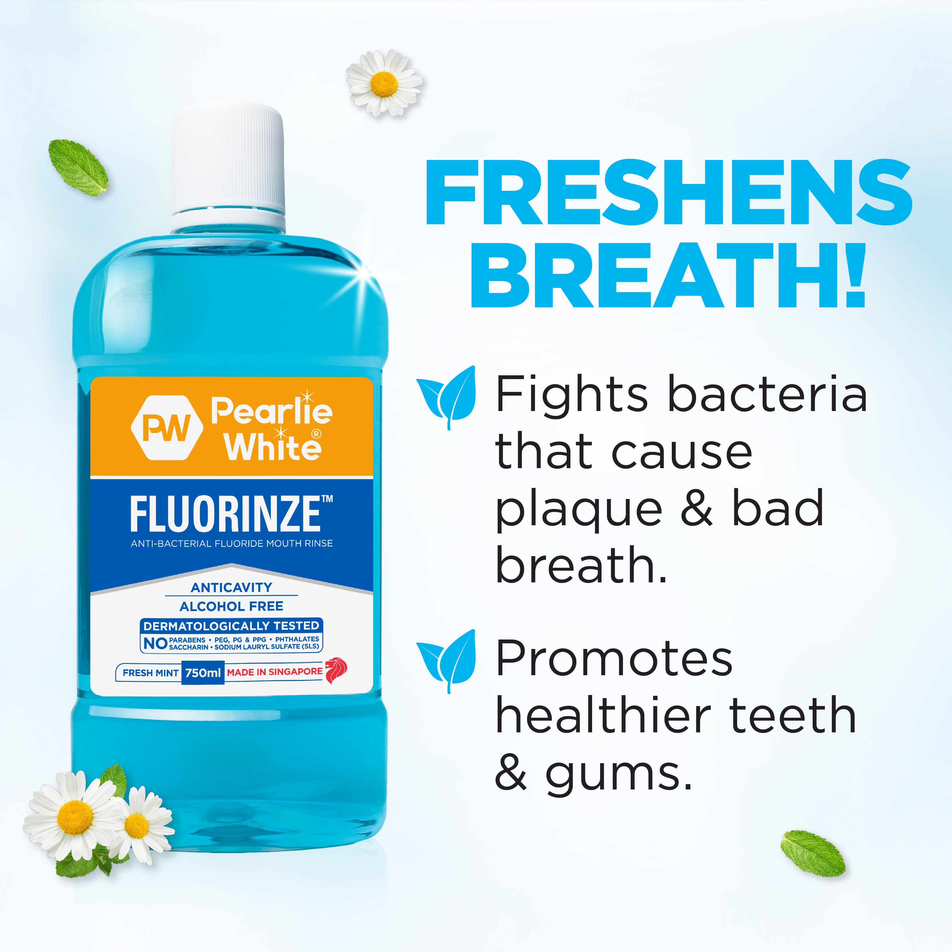 Fluorinze Anti-bacterial Fluoride Mouth Rinse 750ml