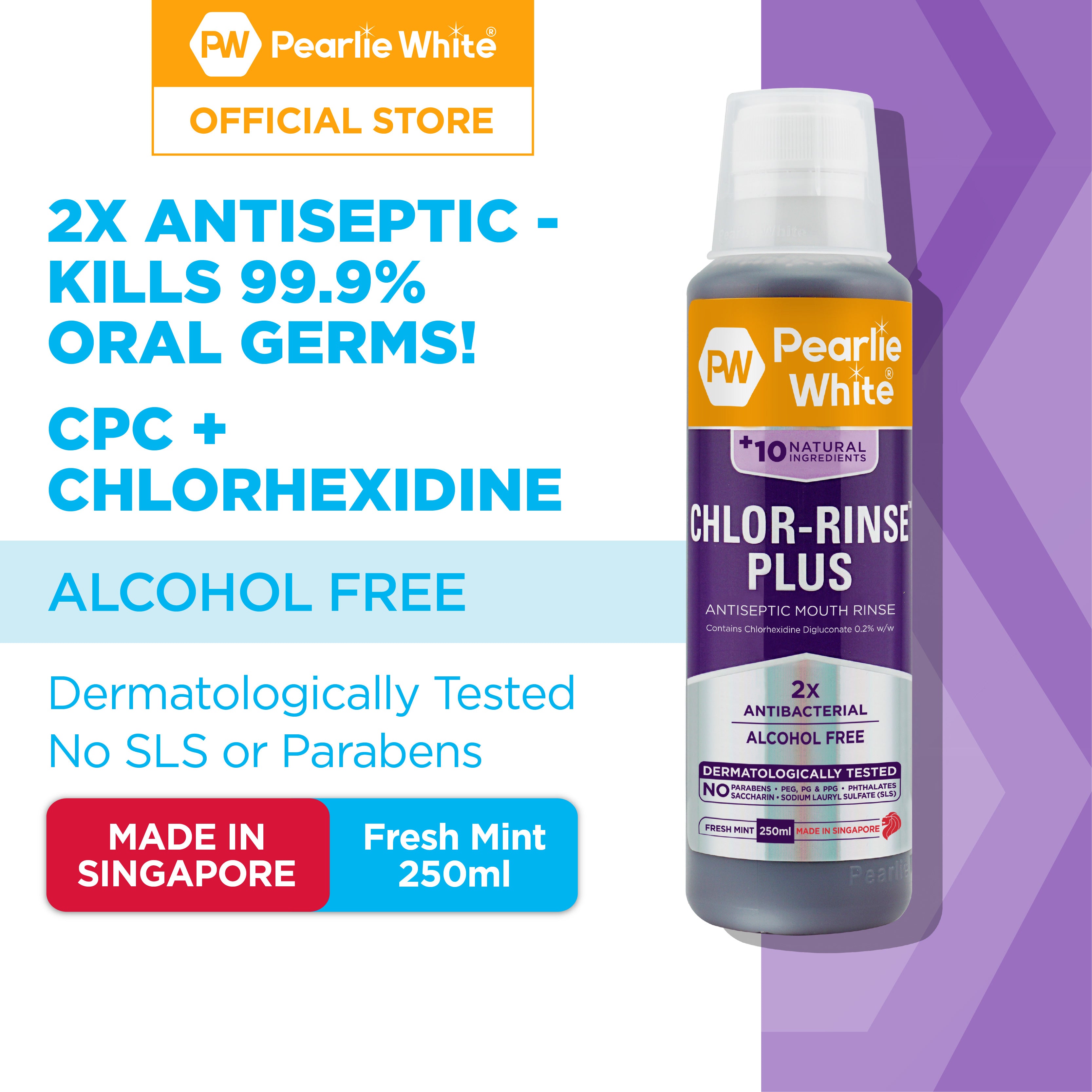Chlor-Rinse Plus Antiseptic Mouth Rinse 250ml - Triple Pack
