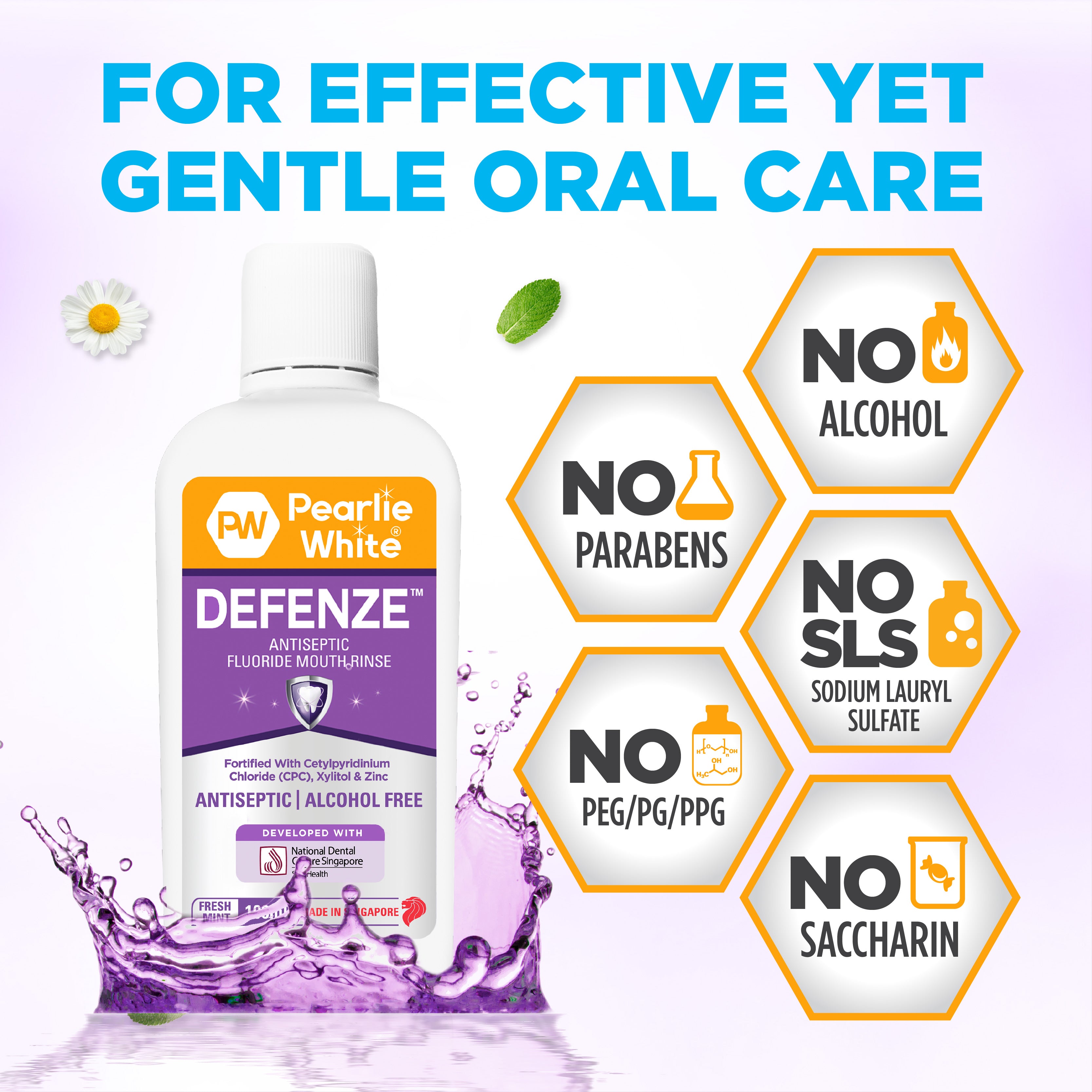 Defenze Antiseptic Fluoride Mouth Rinse 100ml
