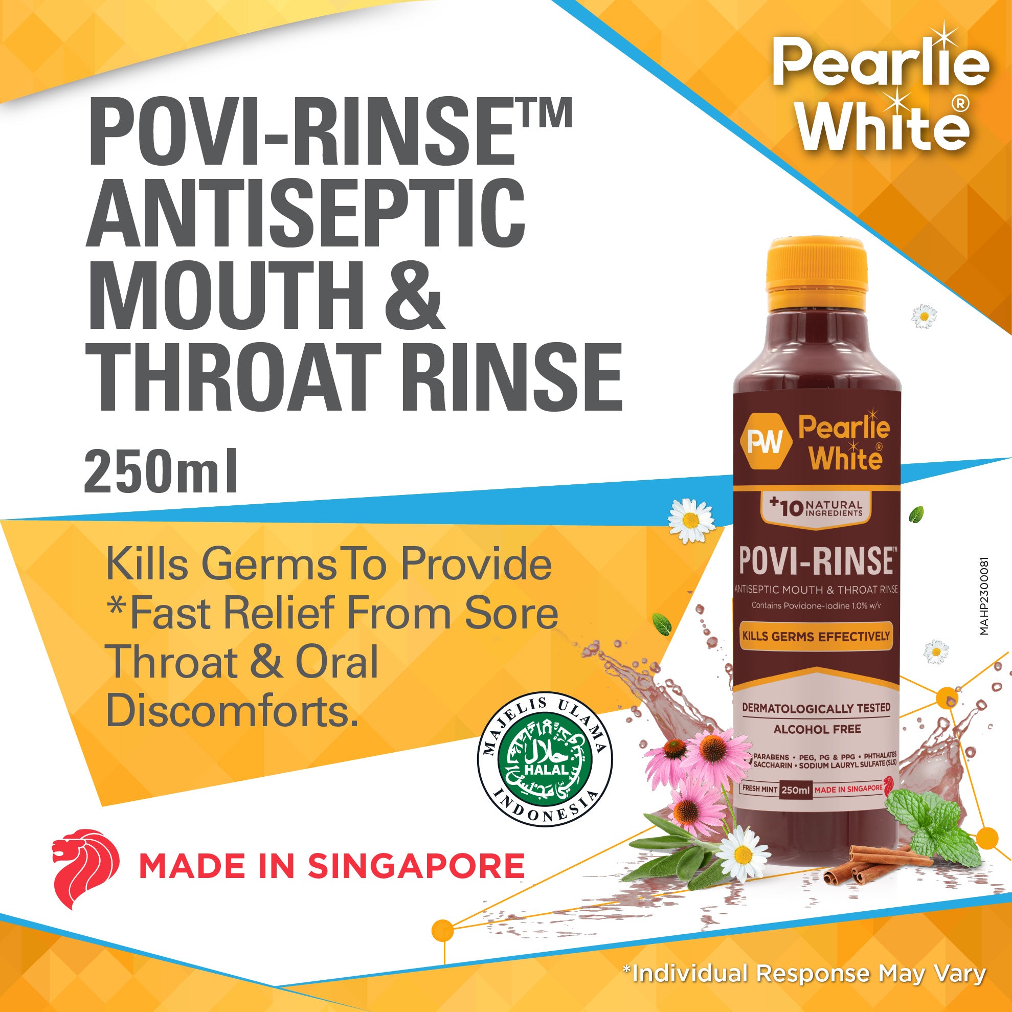Povi-Rinse™ Antiseptic Mouth & Throat Rinse 250ml