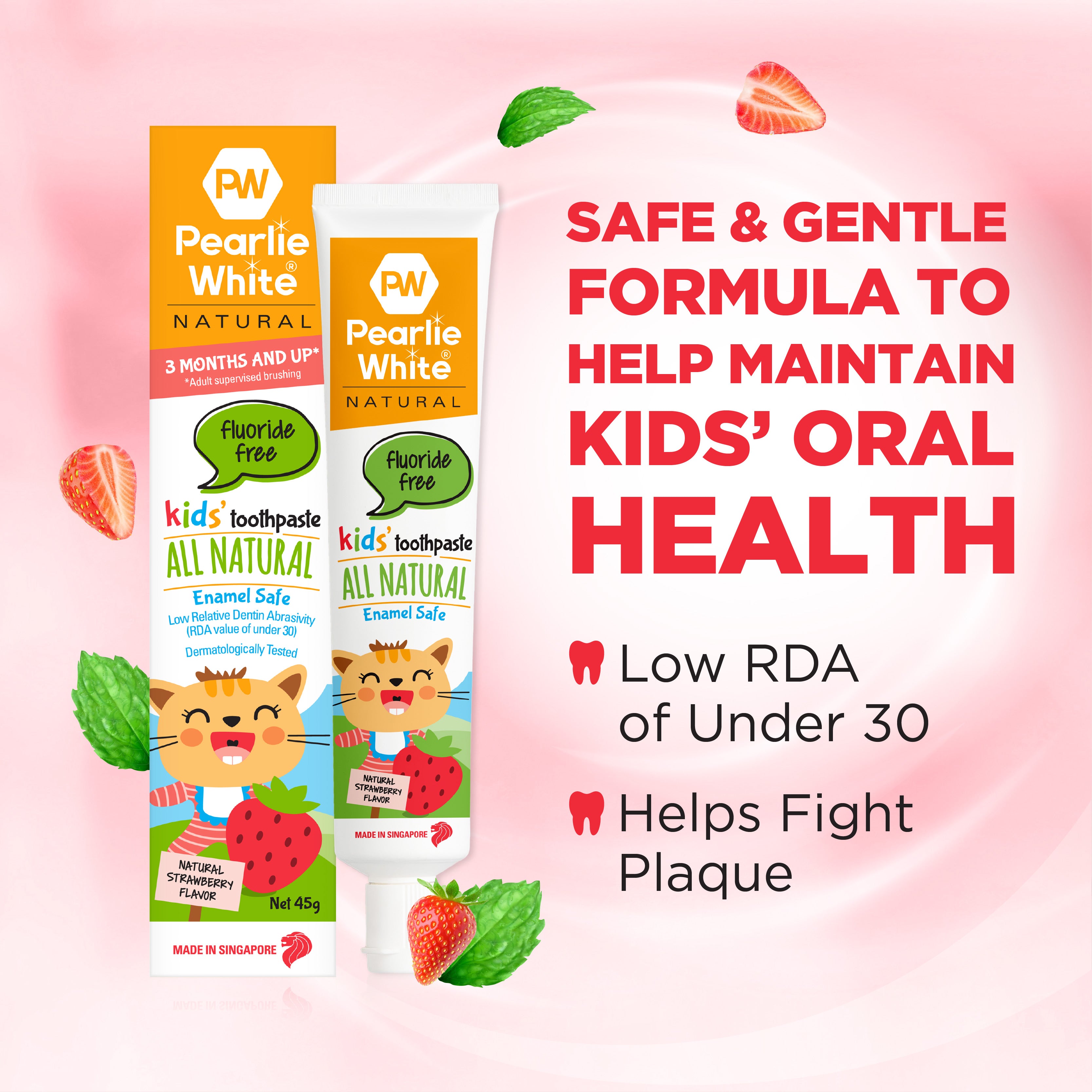 Pearlie White All Natural Kids Toothpaste (Strawberry) | Pearlie White
