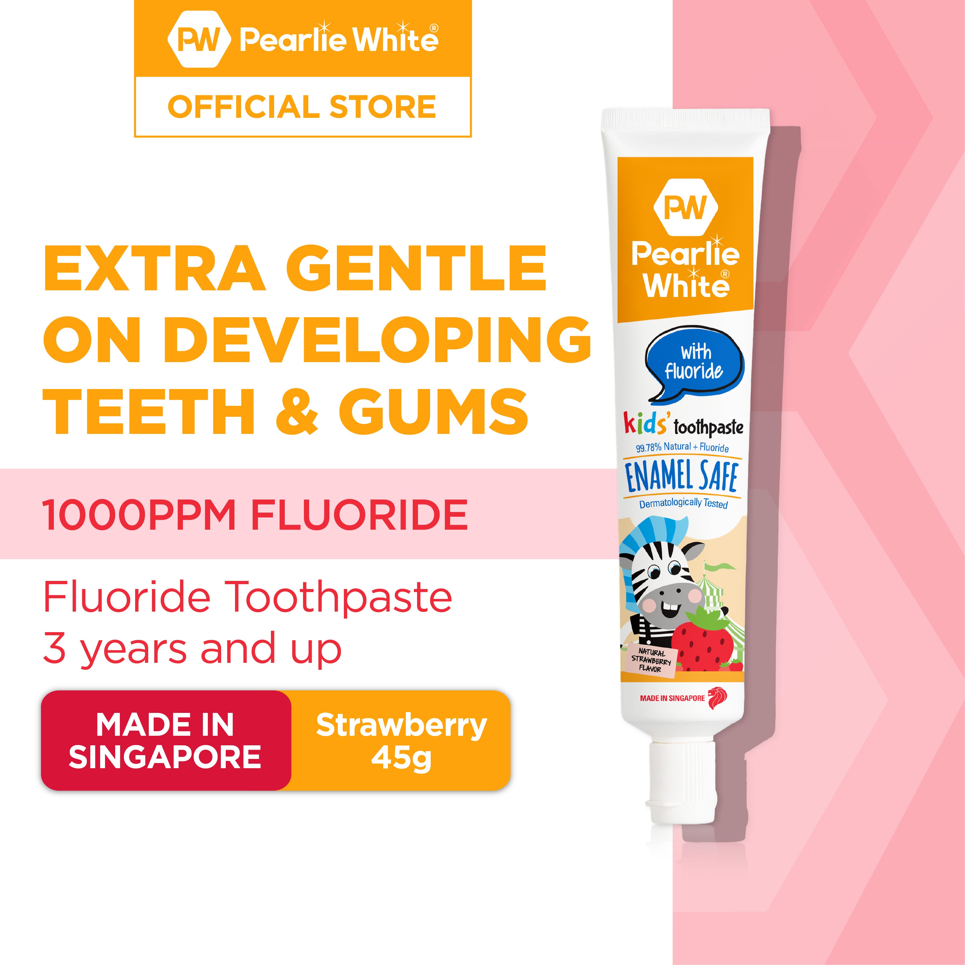 Enamel Safe Kids’ Fluoride Toothpaste (Strawberry) 45g