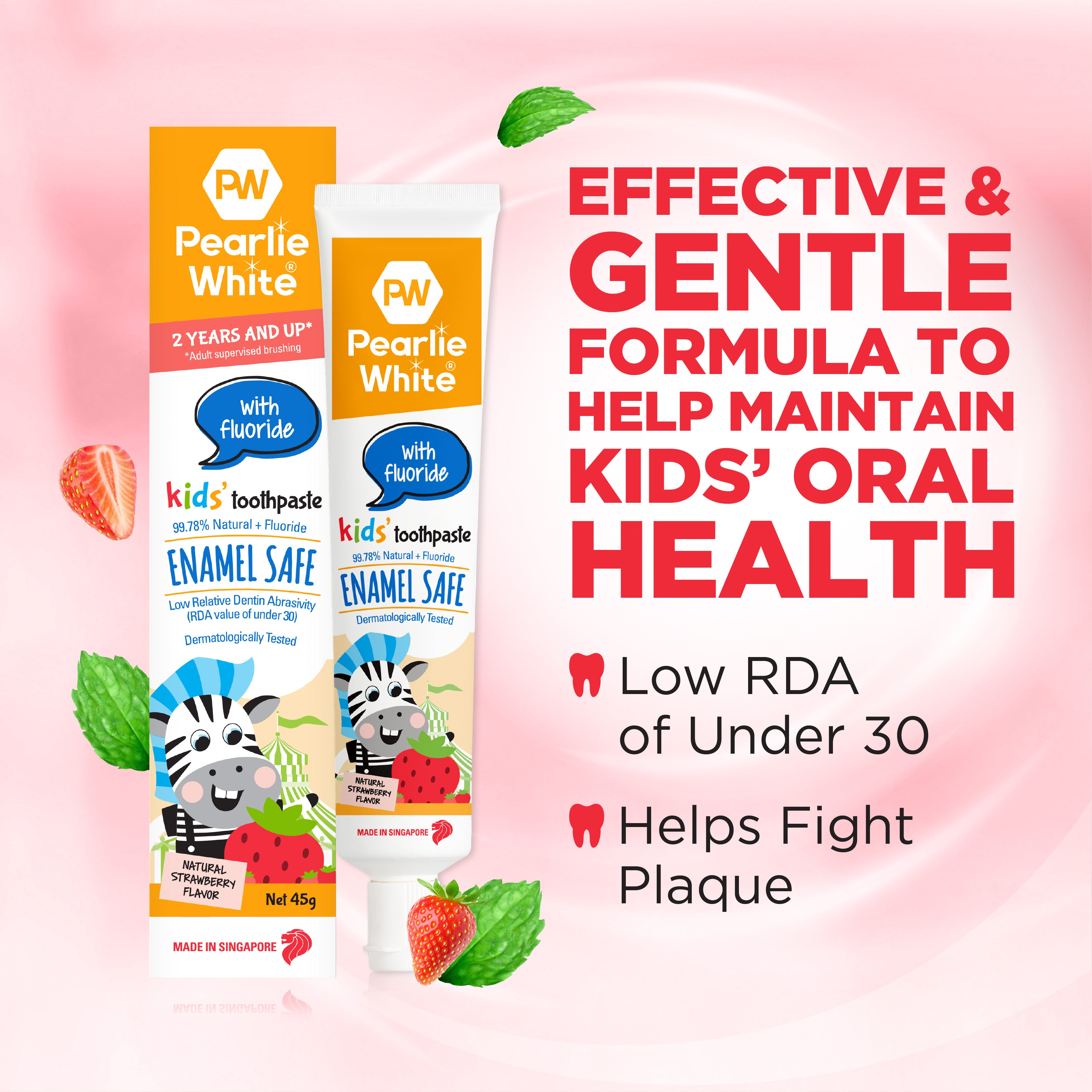 Enamel Safe Kids’ Fluoride Toothpaste (Strawberry) 45g