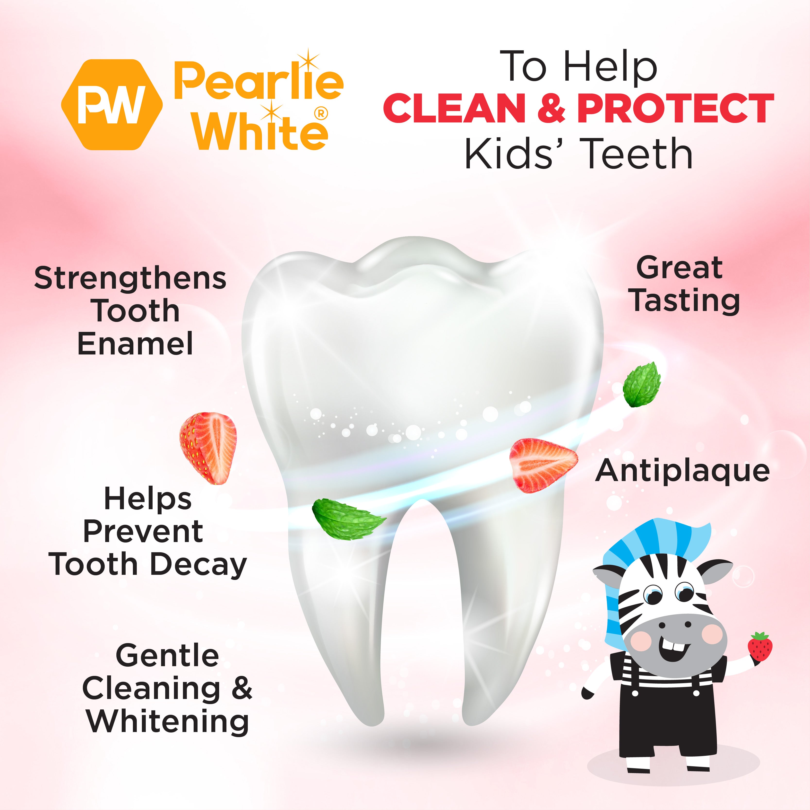 Enamel Safe Kids’ Fluoride Toothpaste (Strawberry) 45g