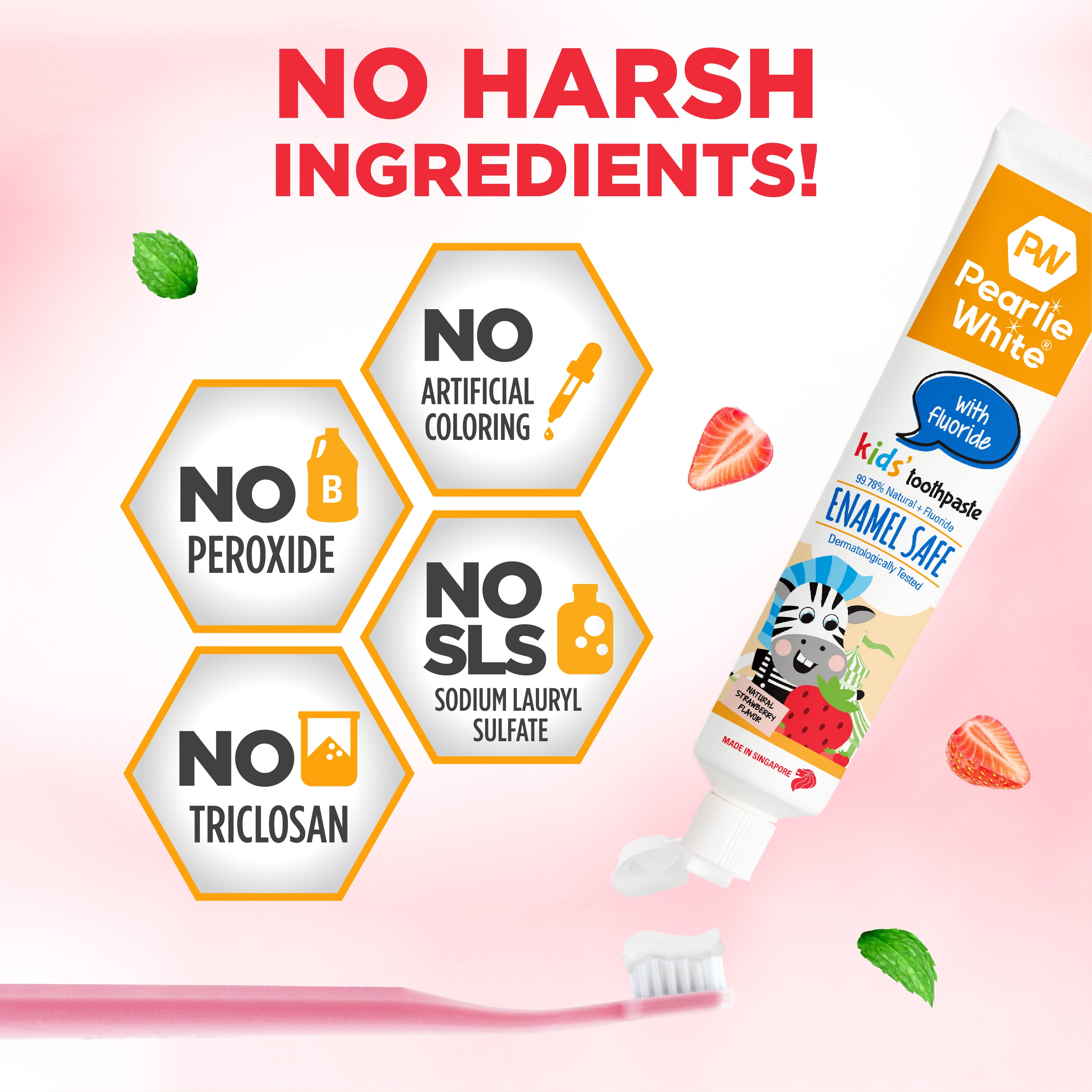 Enamel Safe Kids’ Fluoride Toothpaste (Strawberry) 45g