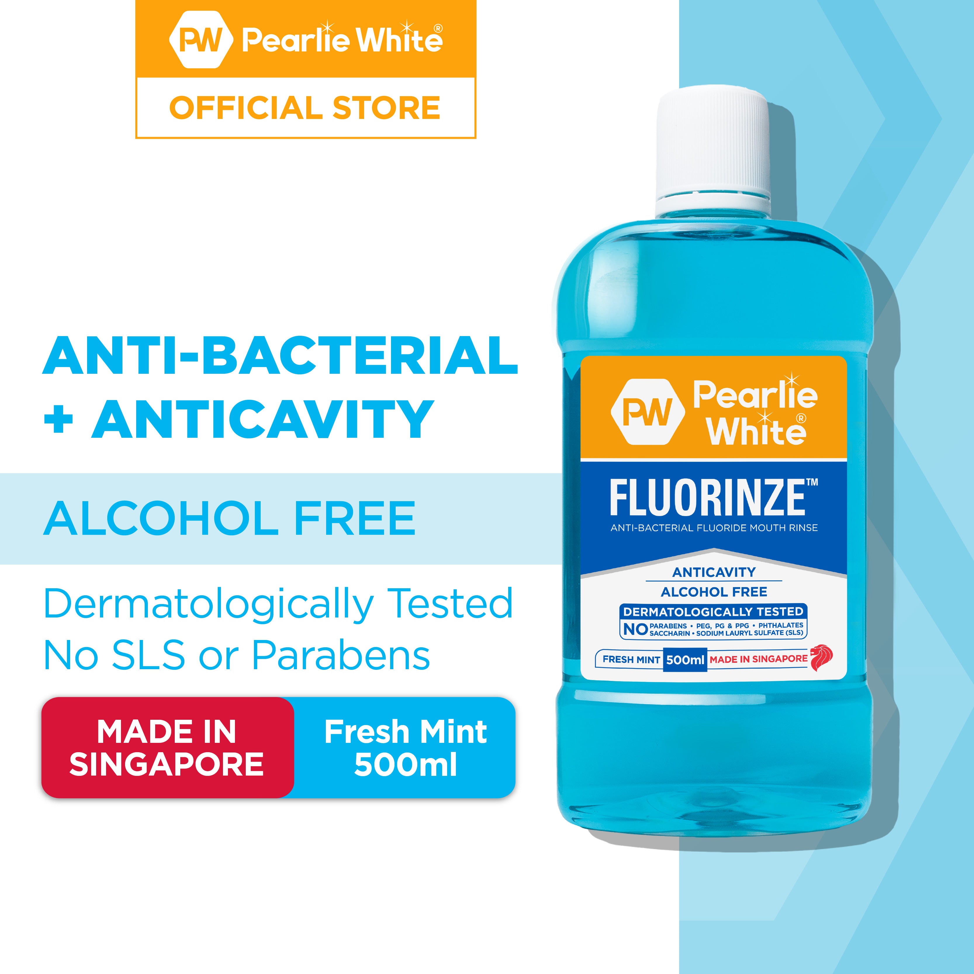 Fluorinze Anti-bacterial Fluoride Mouth Rinse 500ml