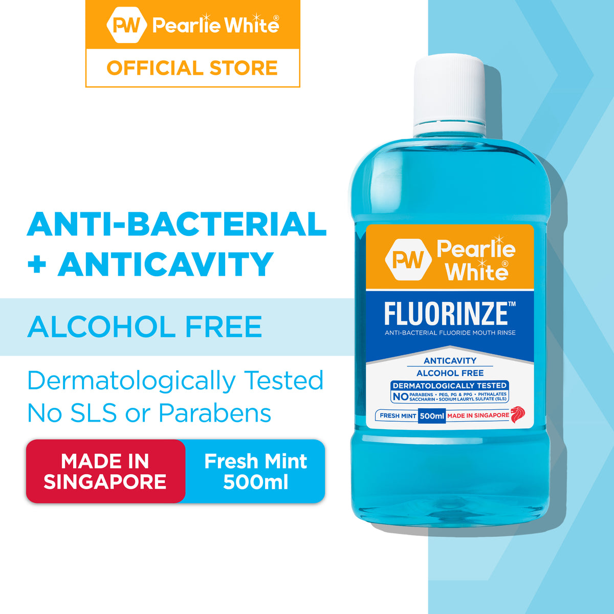 Fluorinze Anti-bacterial Fluoride Mouth Rinse 500ml - Triple Pack ...