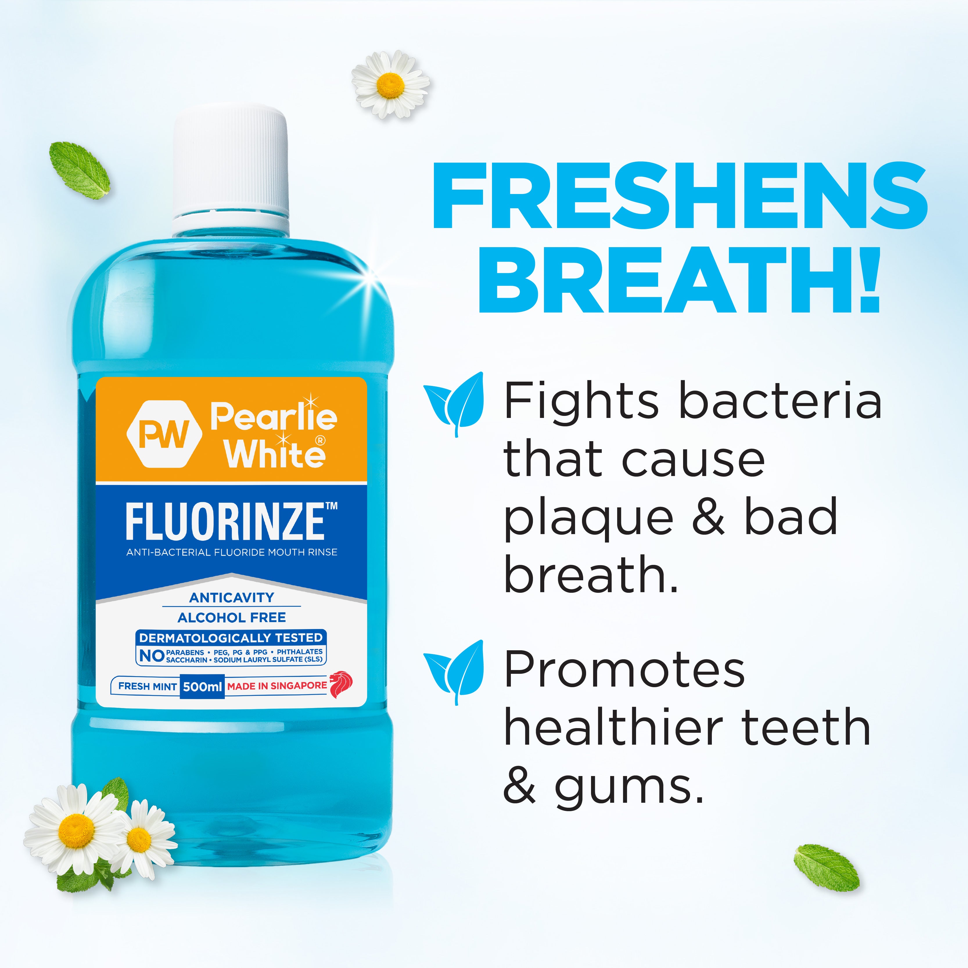 Fluorinze Anti-bacterial Fluoride Mouth Rinse 500ml