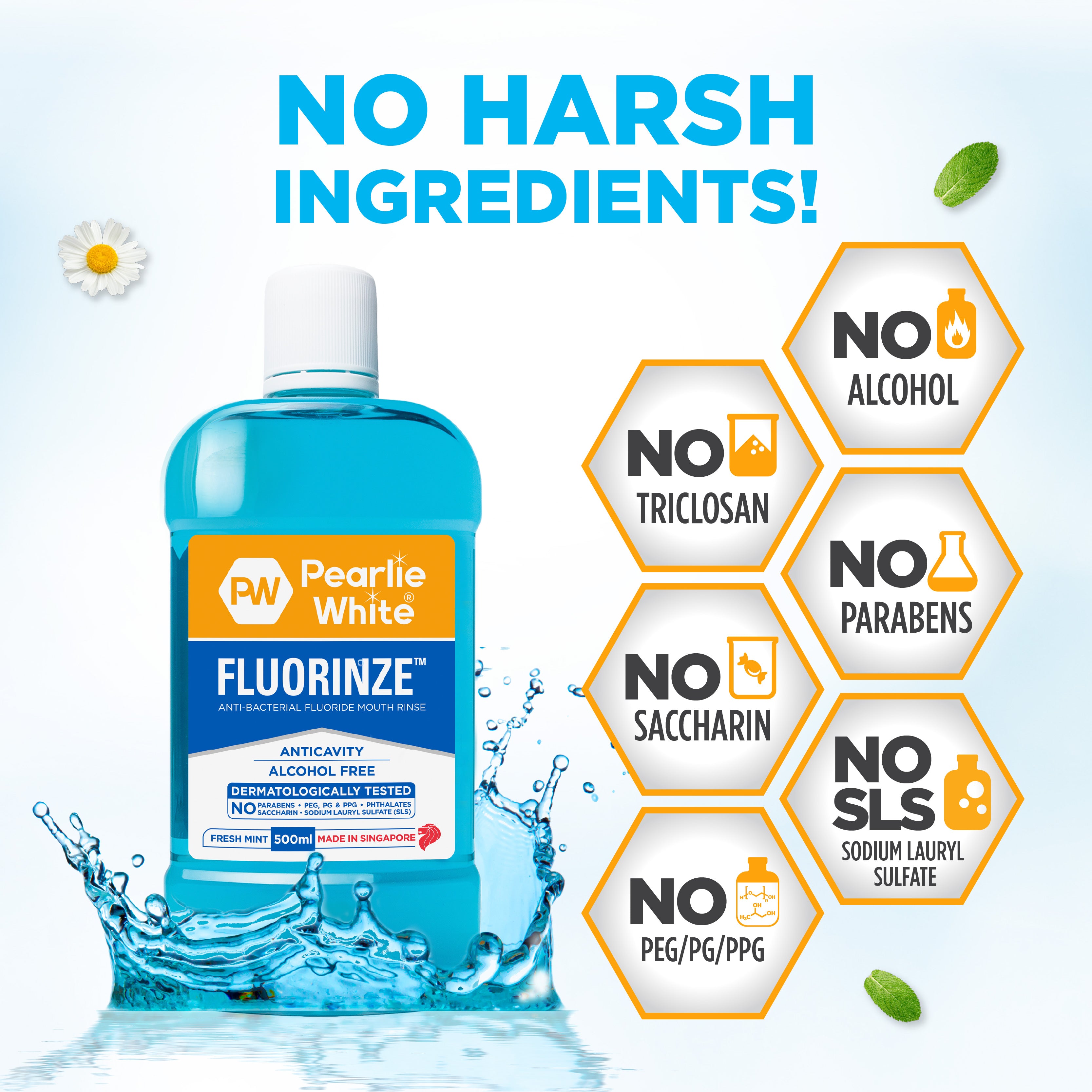 Fluorinze Anti-bacterial Fluoride Mouth Rinse 500ml