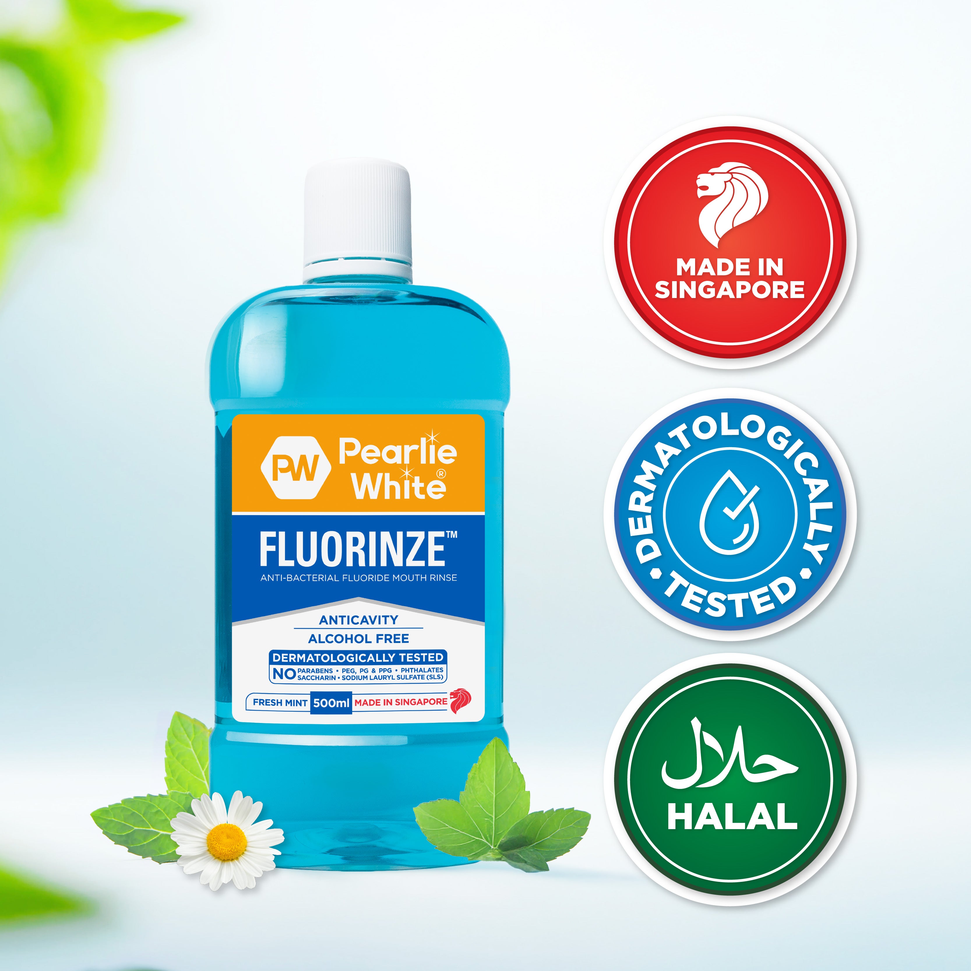 Fluorinze Anti-bacterial Fluoride Mouth Rinse 500ml