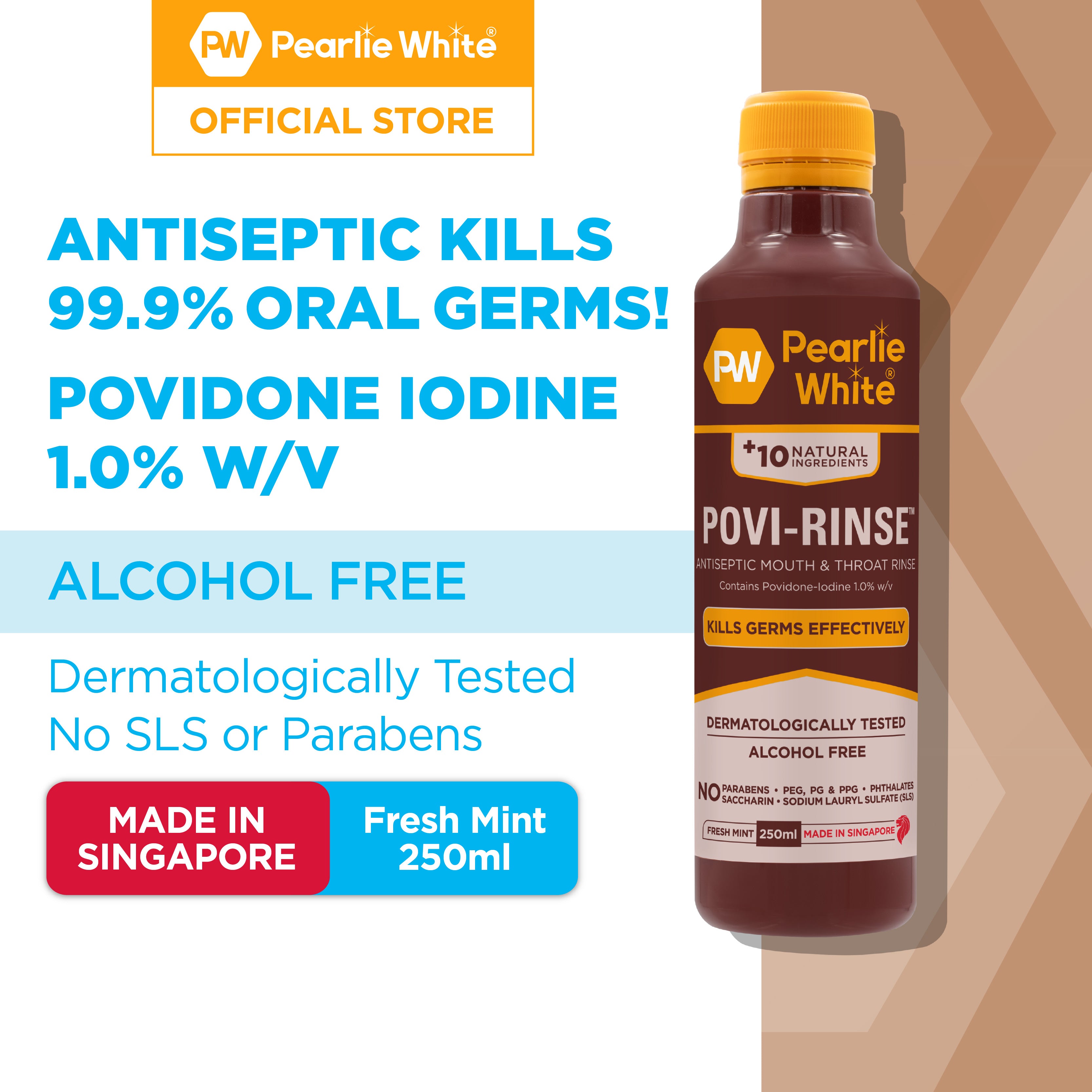 Povi-Rinse™ Antiseptic Mouth & Throat Rinse 250ml