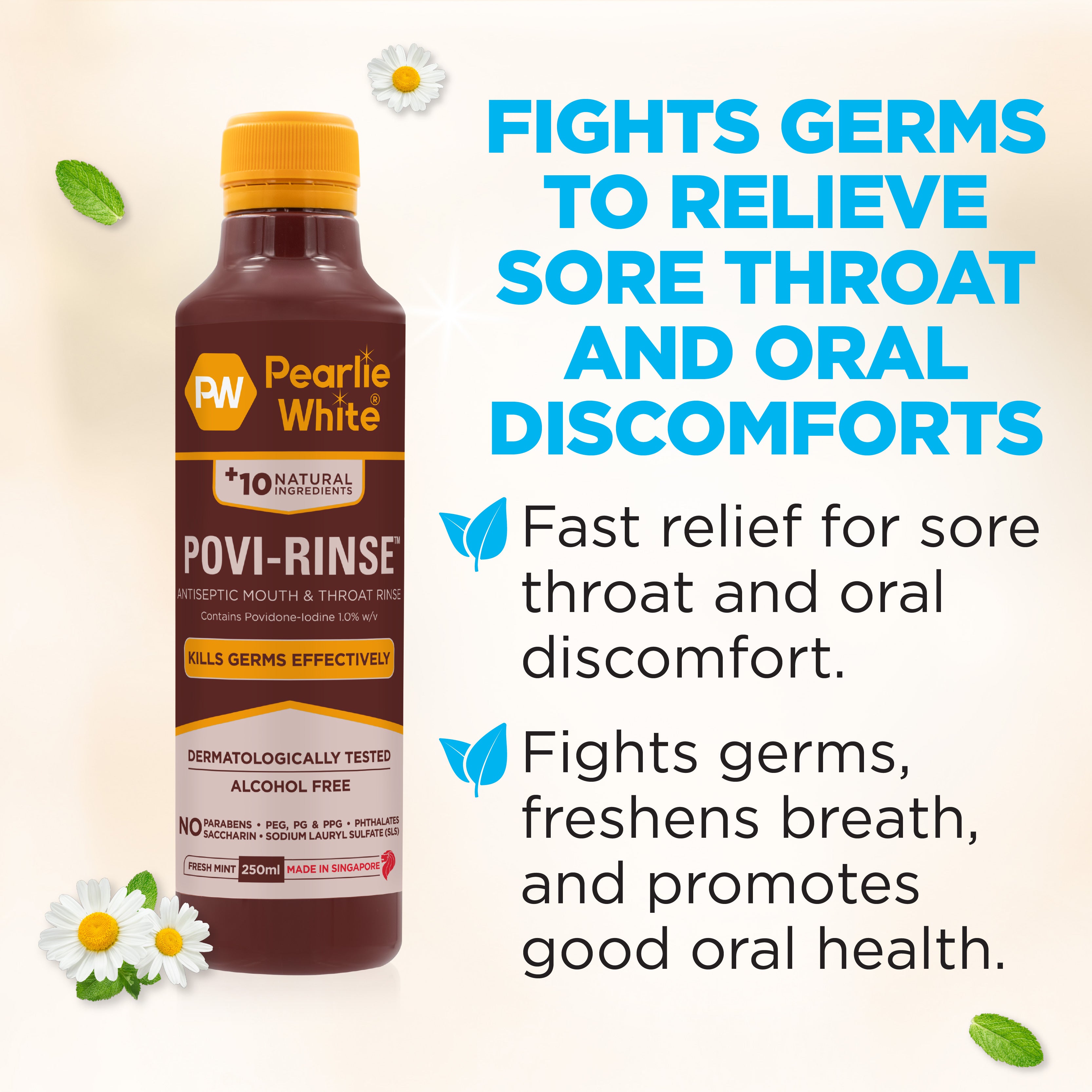 Povi-Rinse™ Antiseptic Mouth & Throat Rinse 250ml
