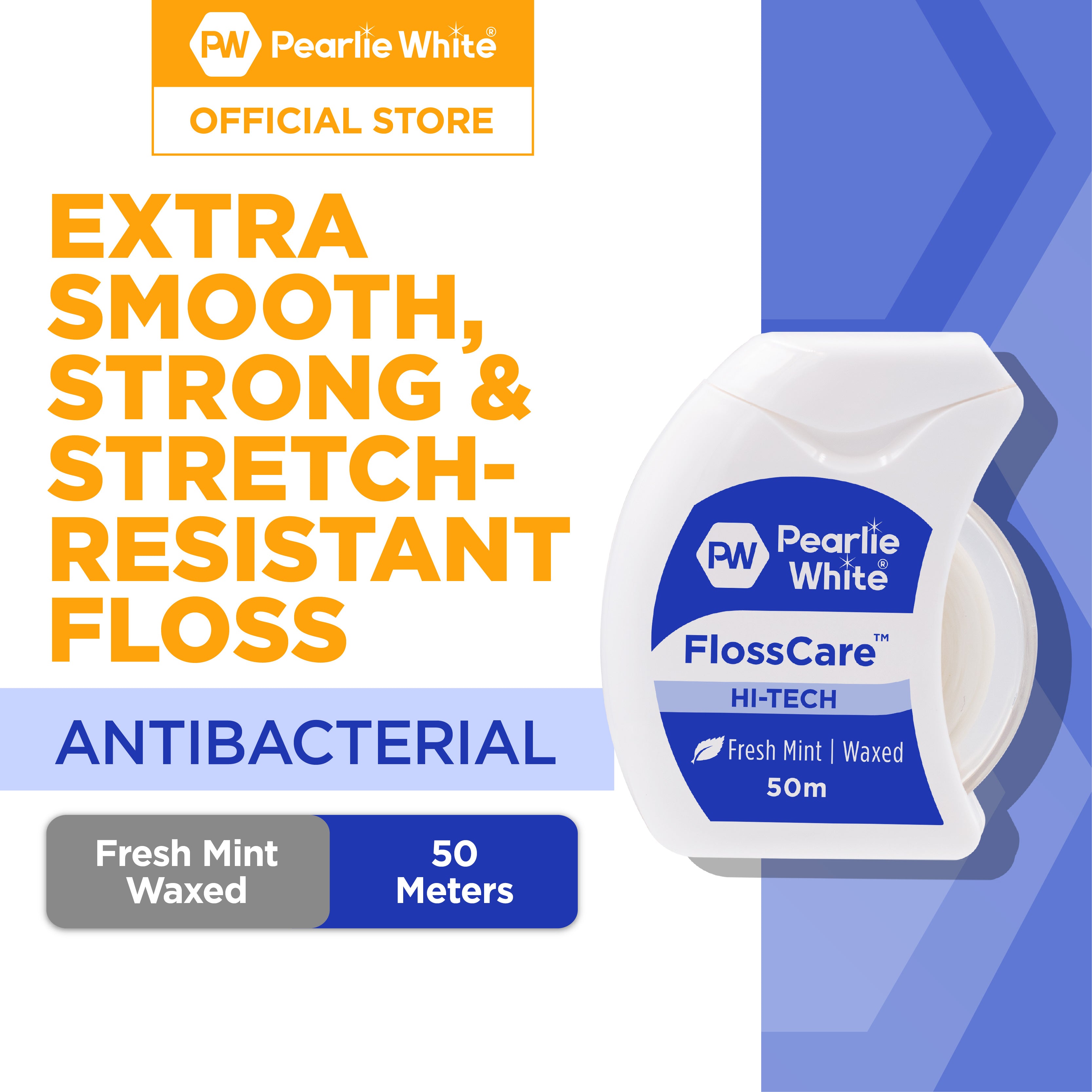 FlossCare Hi-Tech Waxed Mint Floss 50m