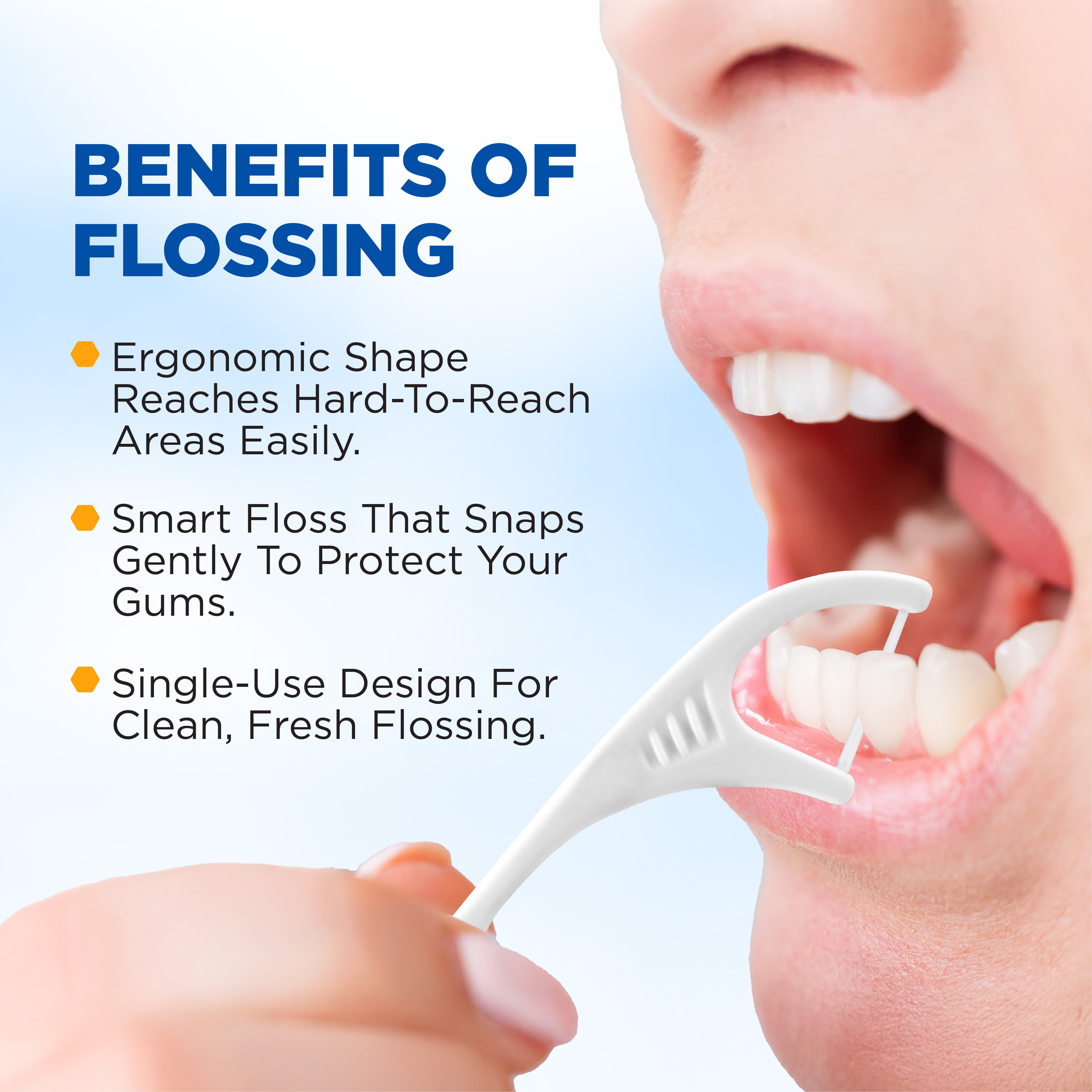 FlossPicks F 2-IN-1 PTFE Mint Flosser 36pcs