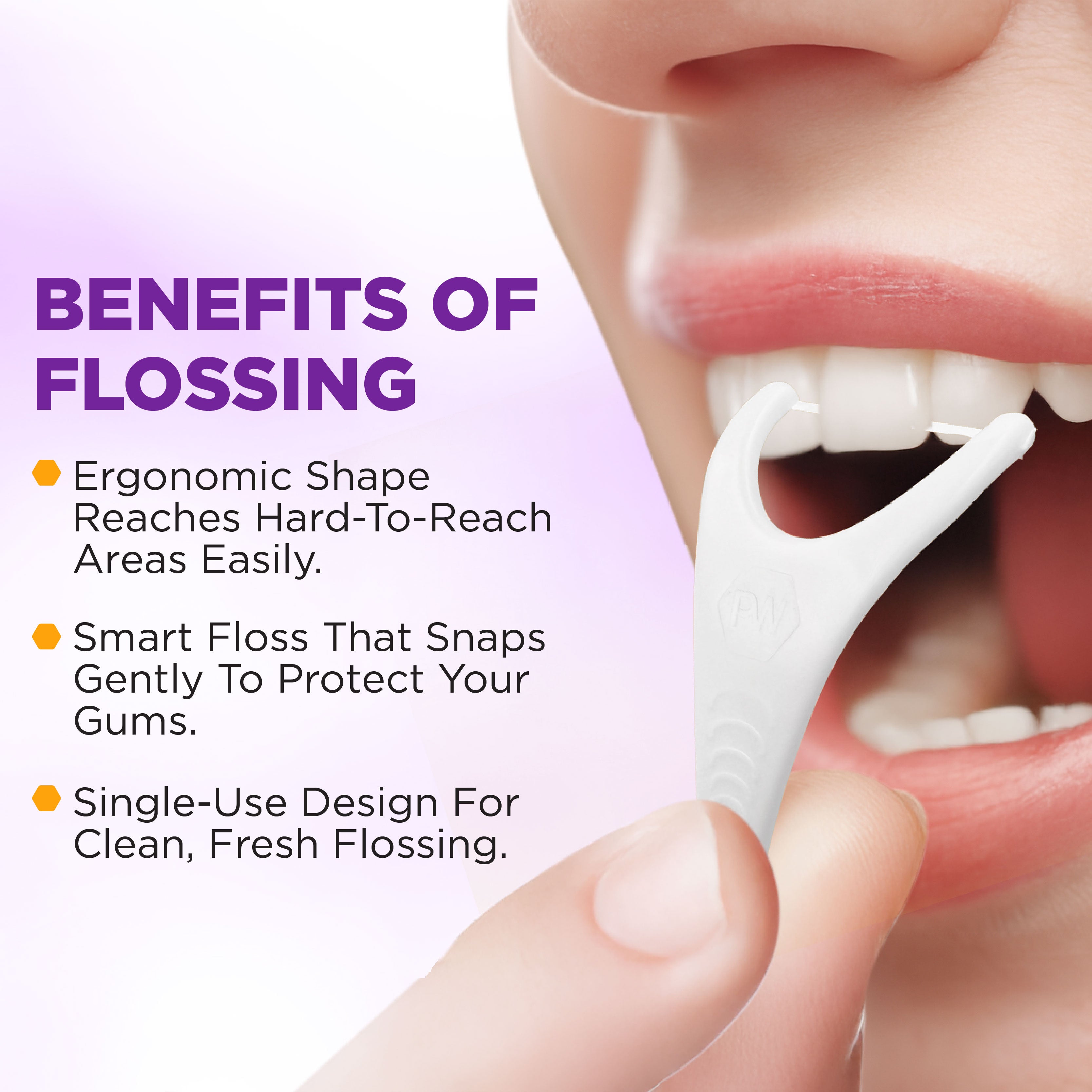 FlossPick Y 2-IN-1 PTFE Back Teeth Mint Flosser 36pcs