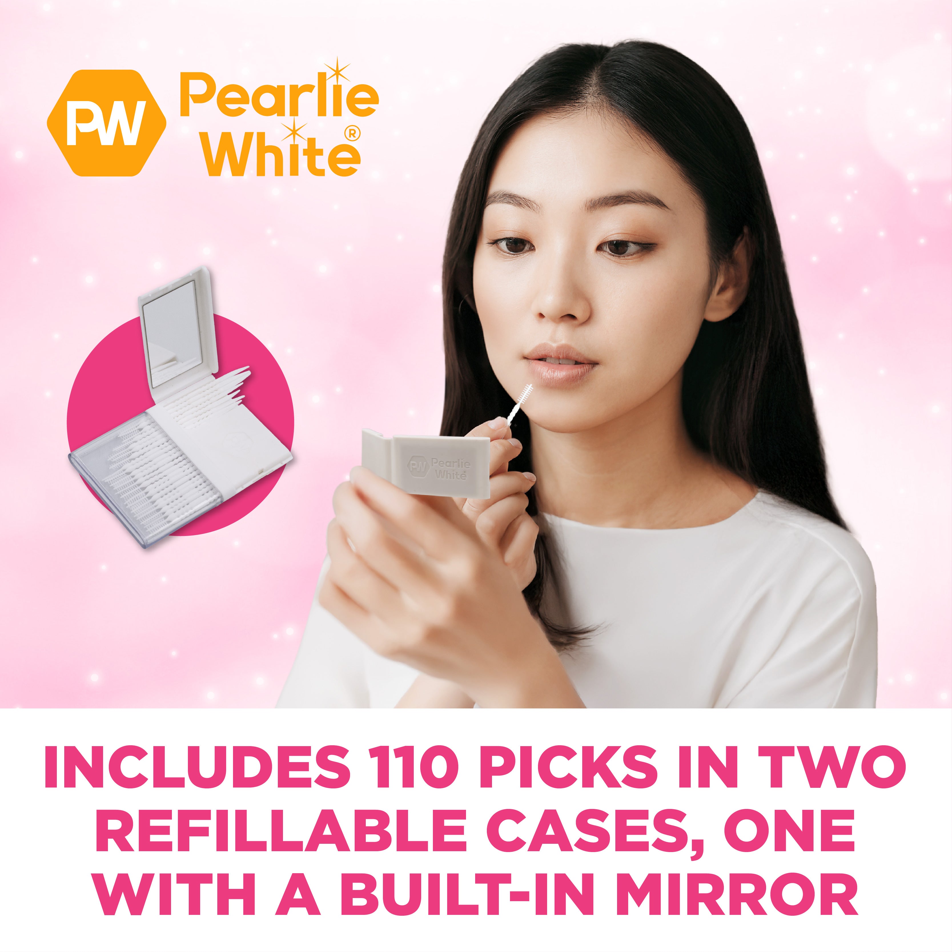 OralPicks 110pcs Slim Case with Mirror