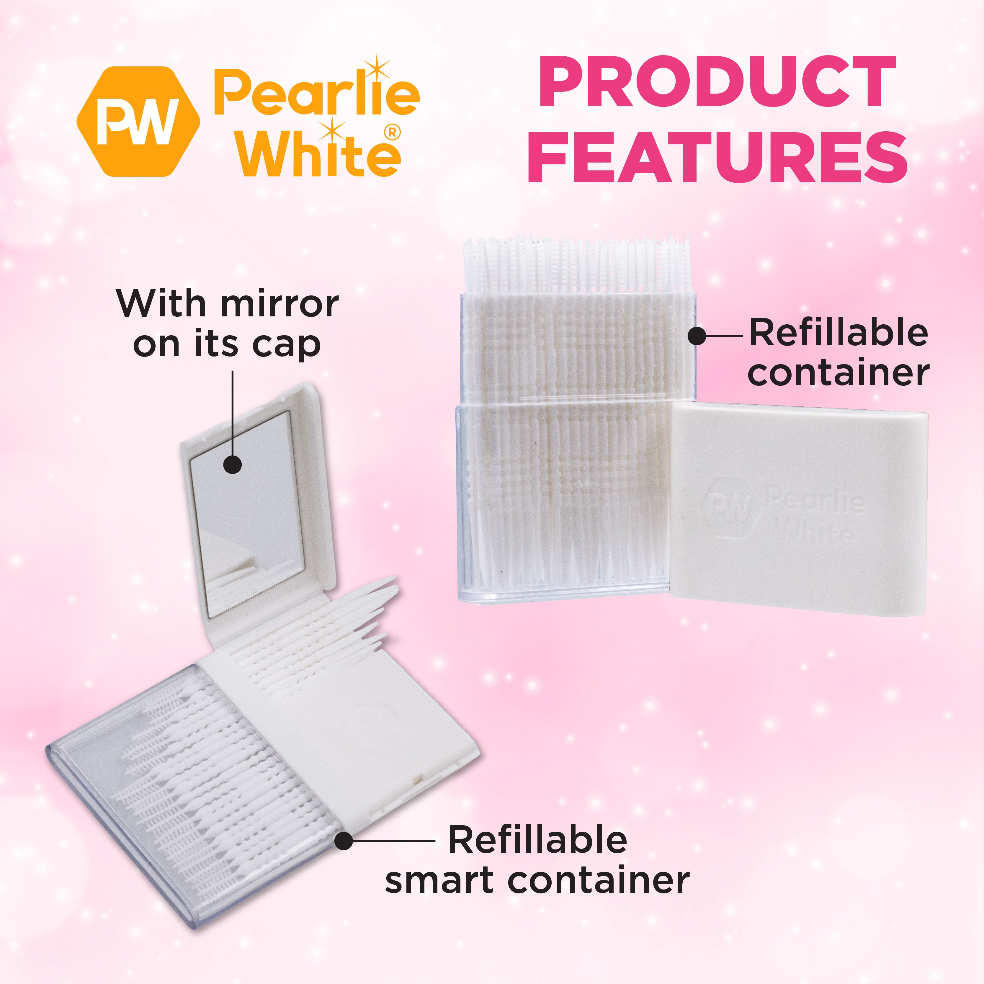 OralPicks 110pcs Slim Case with Mirror