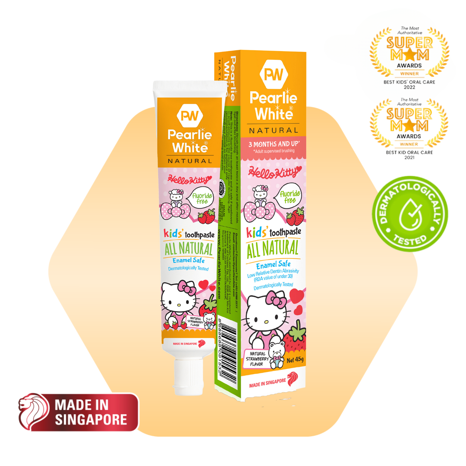 Hello Kitty All Natural Enamel Safe Kids’ Toothpaste (Strawberry) 45g