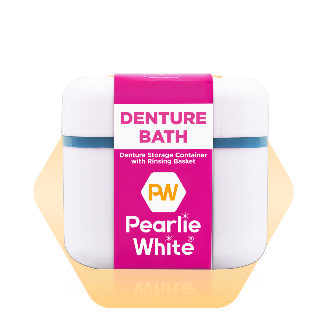 Denture Bath - Denture Container With Rinsing Basket