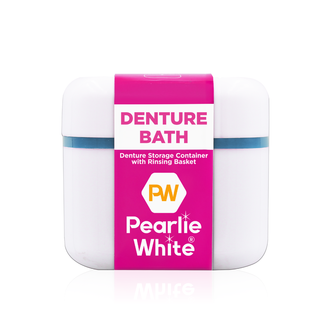 Denture Bath - Denture Container With Rinsing Basket