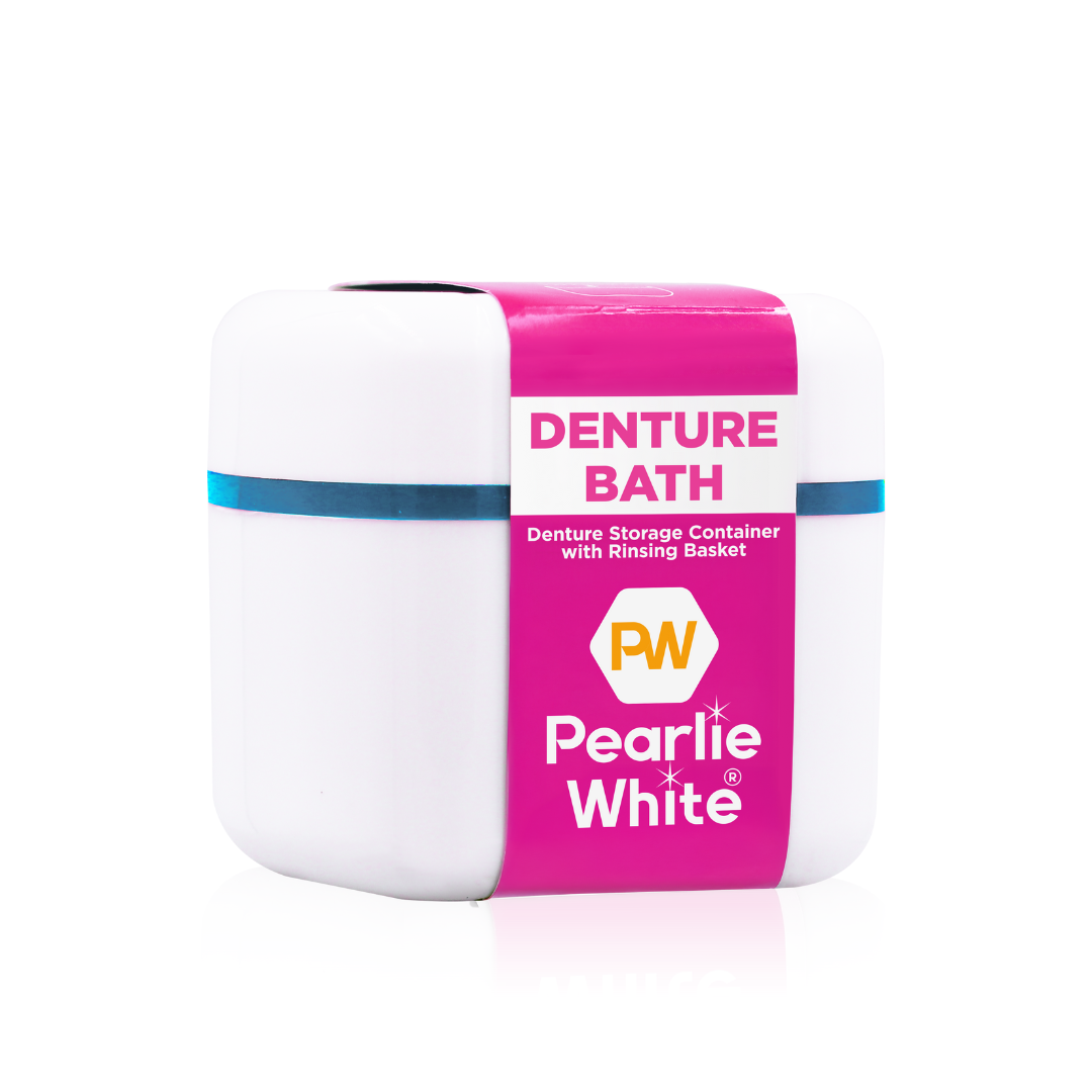 Denture Bath - Denture Container With Rinsing Basket