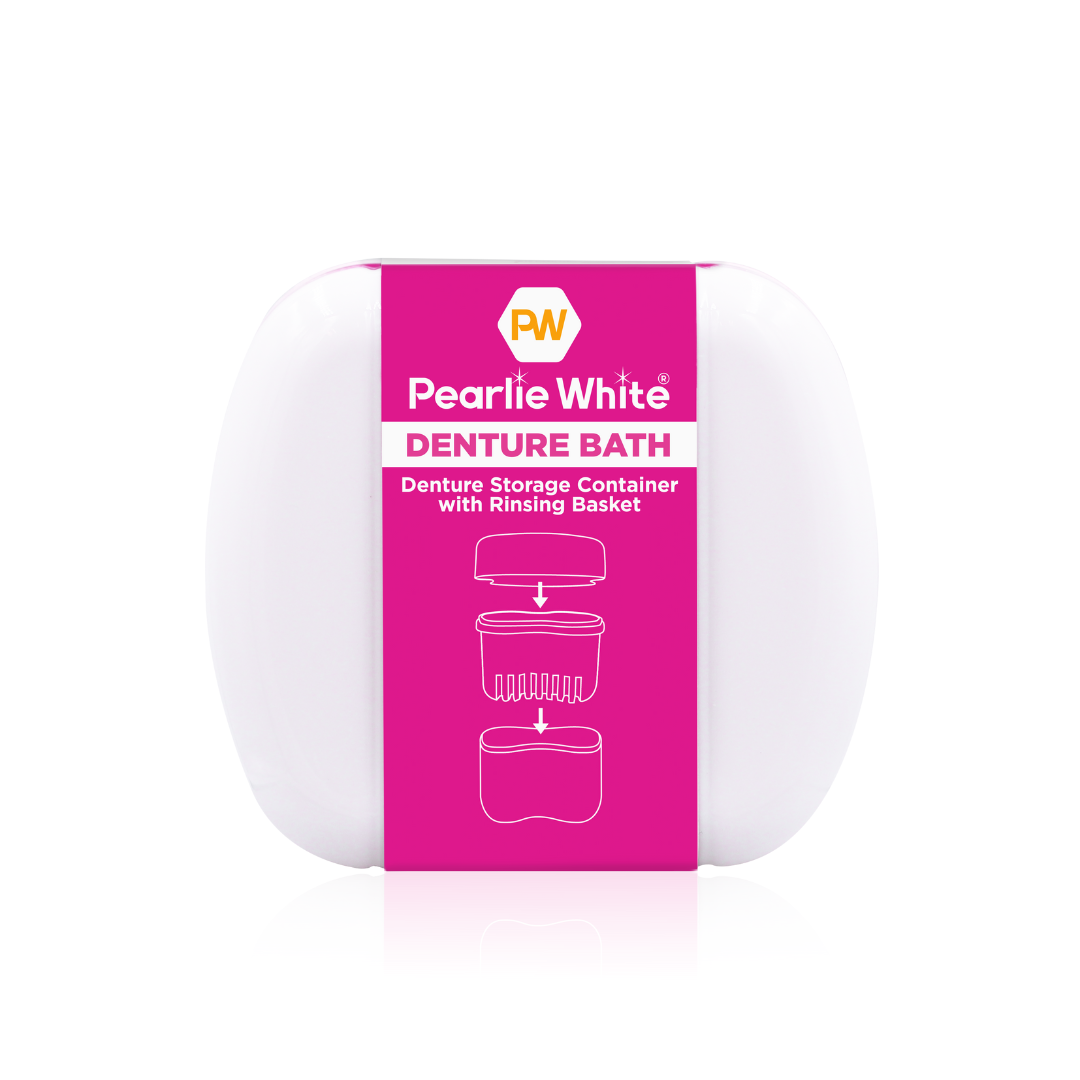 Denture Bath - Denture Container With Rinsing Basket