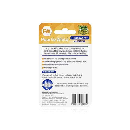 FlossCare Hi-Tech Waxed Mint Floss 50m | Pearlie White