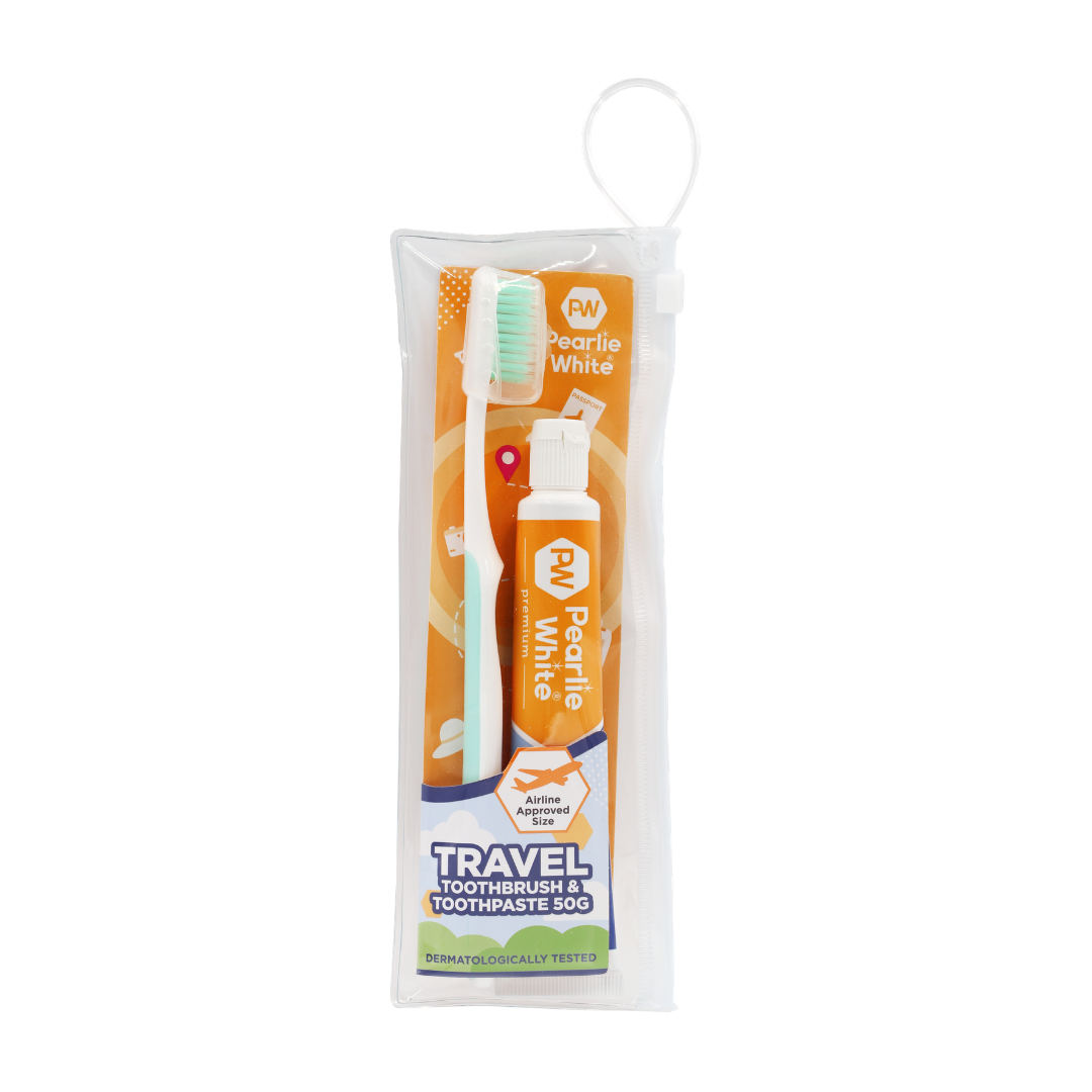 Travel Toothbrush & Toothpaste 50g – Pearlie White