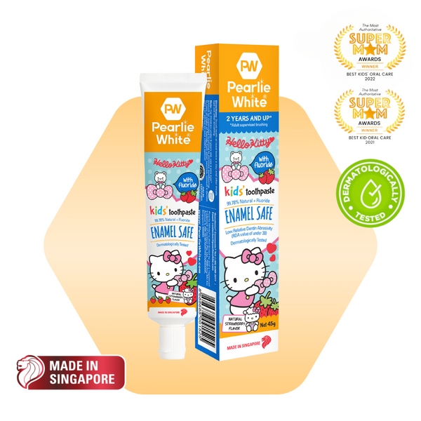 Hello Kitty Enamel Safe Kids’ Fluoride Toothpaste (Strawberry) 45g