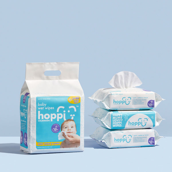 Hoppi Baby Wipes 80s Pack (With Cap) (3-In-1 Bundle Pack)