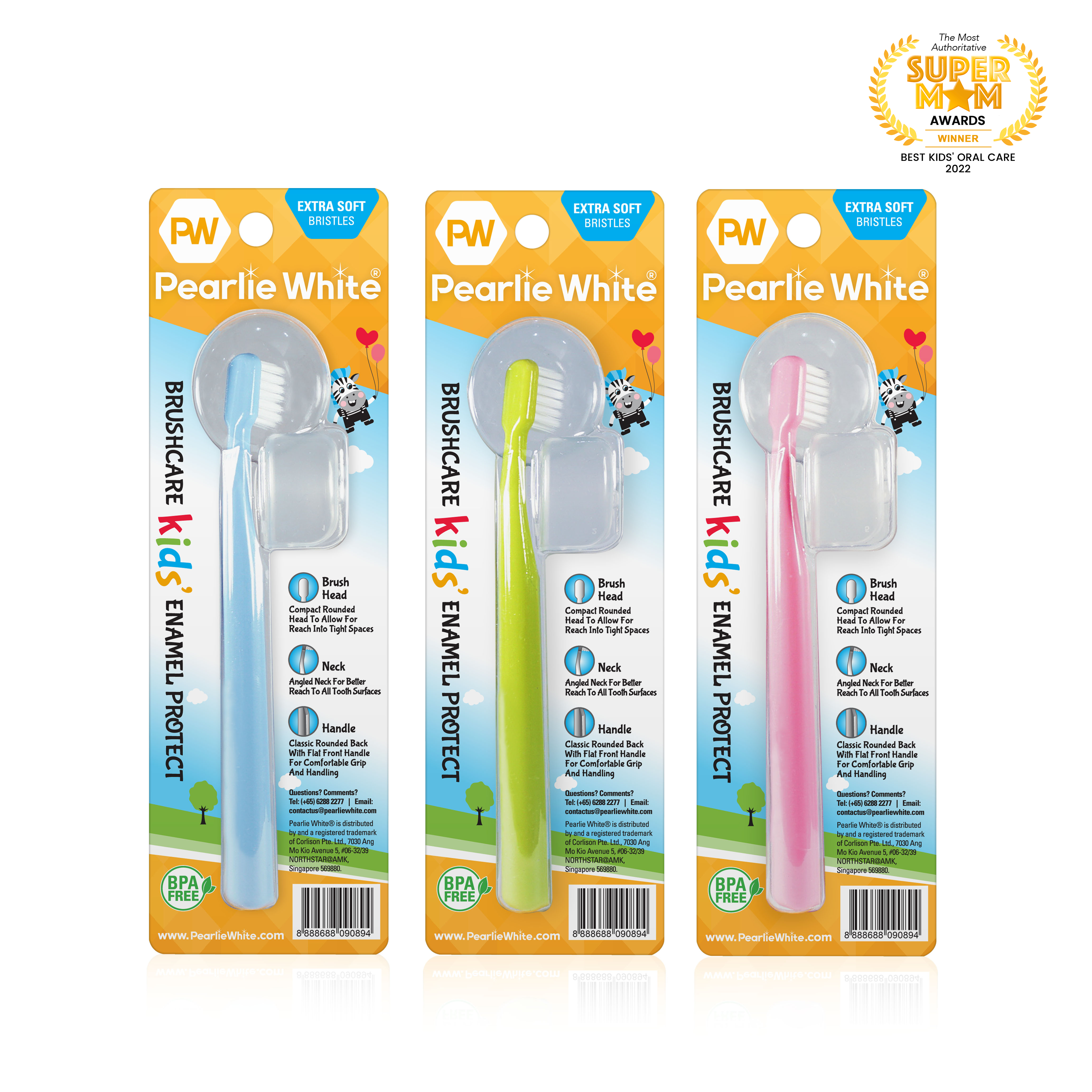 BrushCare Enamel Protect Kids Extra Soft Toothbrush Triple Pack