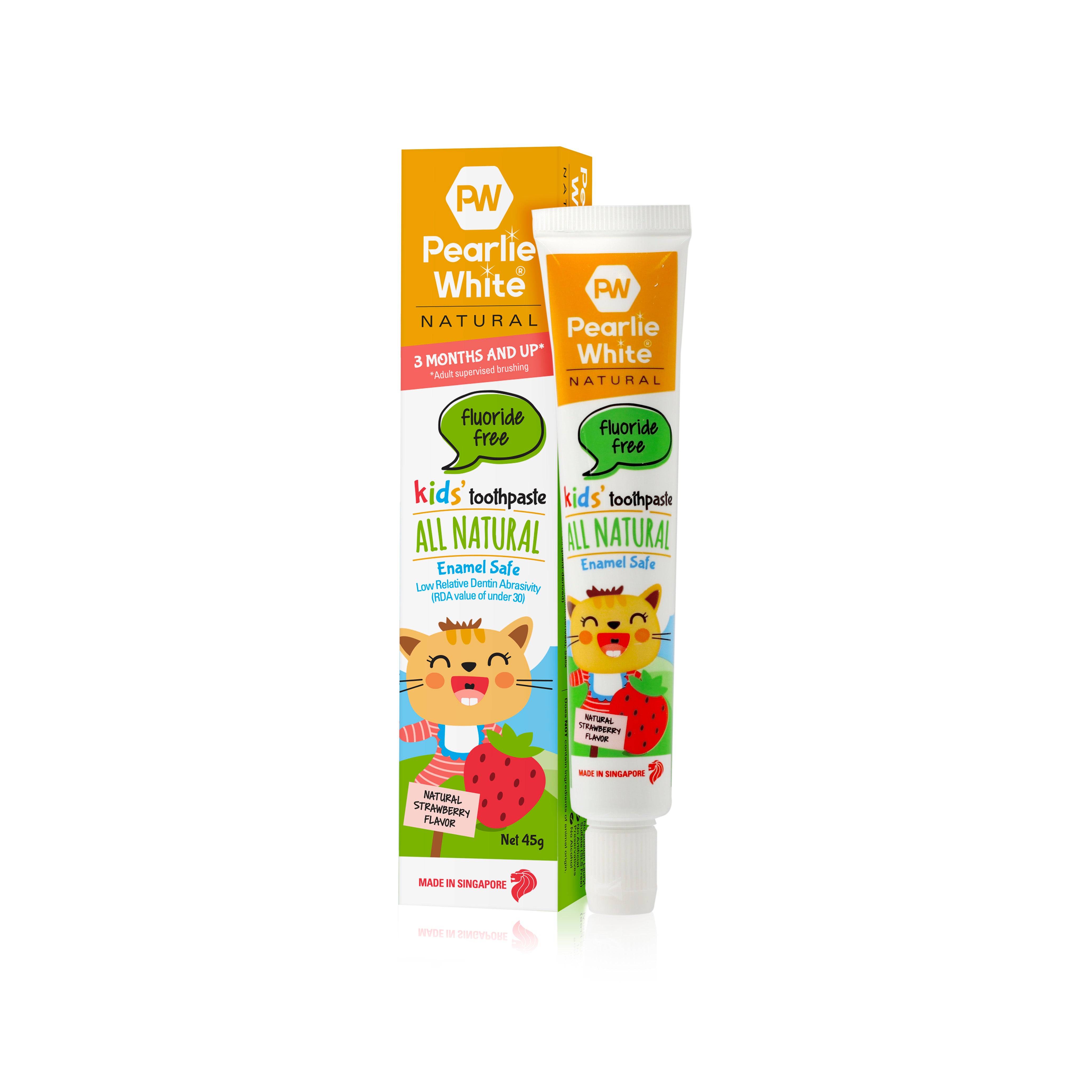 All Natural Enamel Safe Kids’ Toothpaste (Strawberry) 45g- Triple Pack