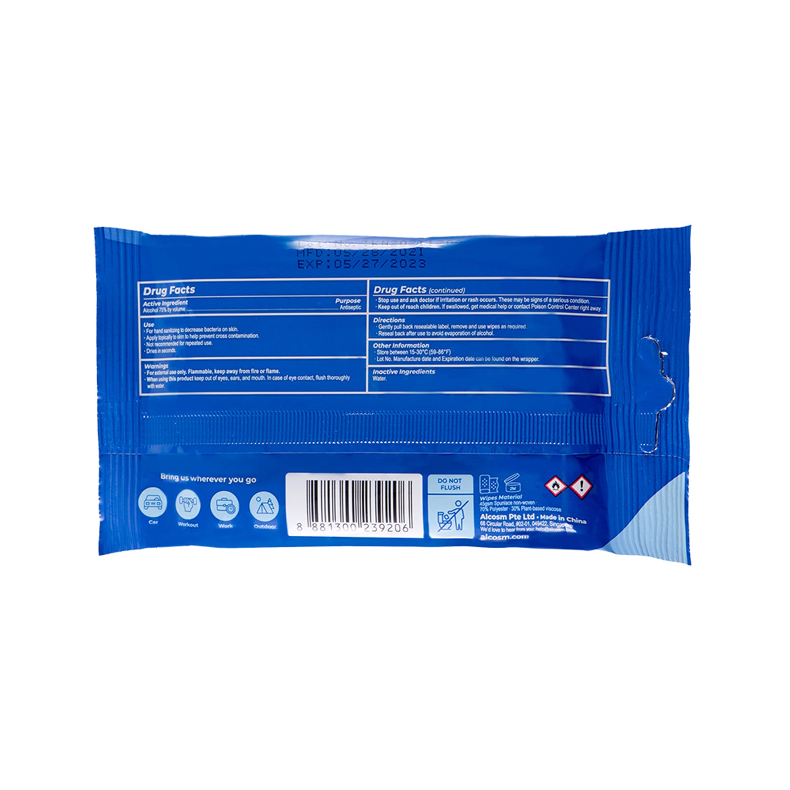 Alcosm Disinfectant Wipes 10s