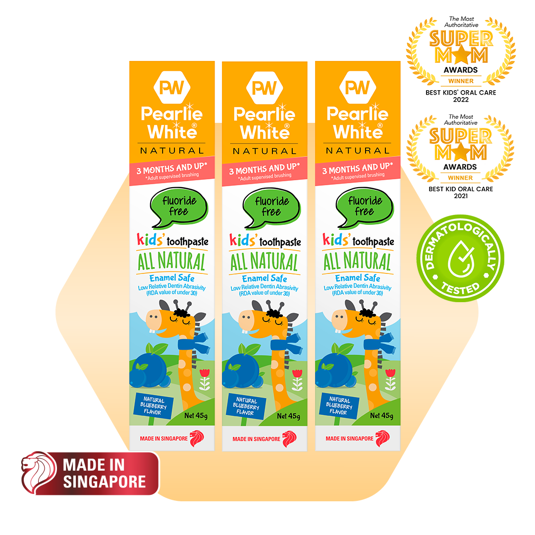 All Natural Enamel Safe Kids’ Toothpaste (Blueberry) 45g- Triple Pack