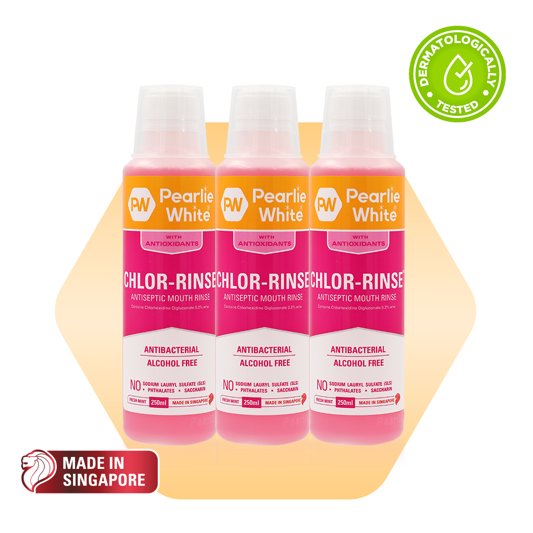 Chlor-Rinse Antiseptic Mouth Rinse 250ml - Triple Pack | Pearlie White