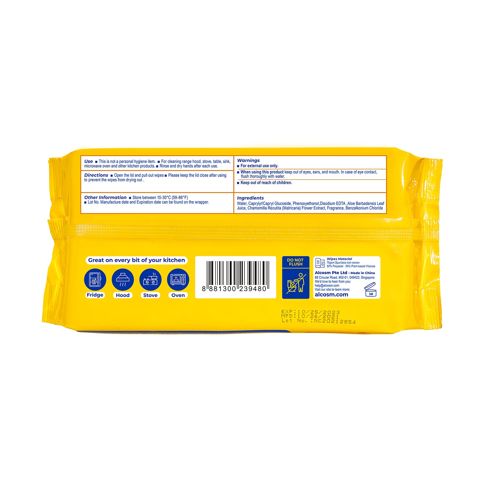 Alcosm Kitchen Wipes 40s (Bundle of 2)