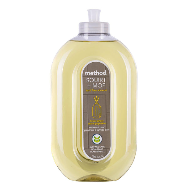 method squirt + mop non-toxic and biodegradable hard floor cleaner 739ml- lemon ginger