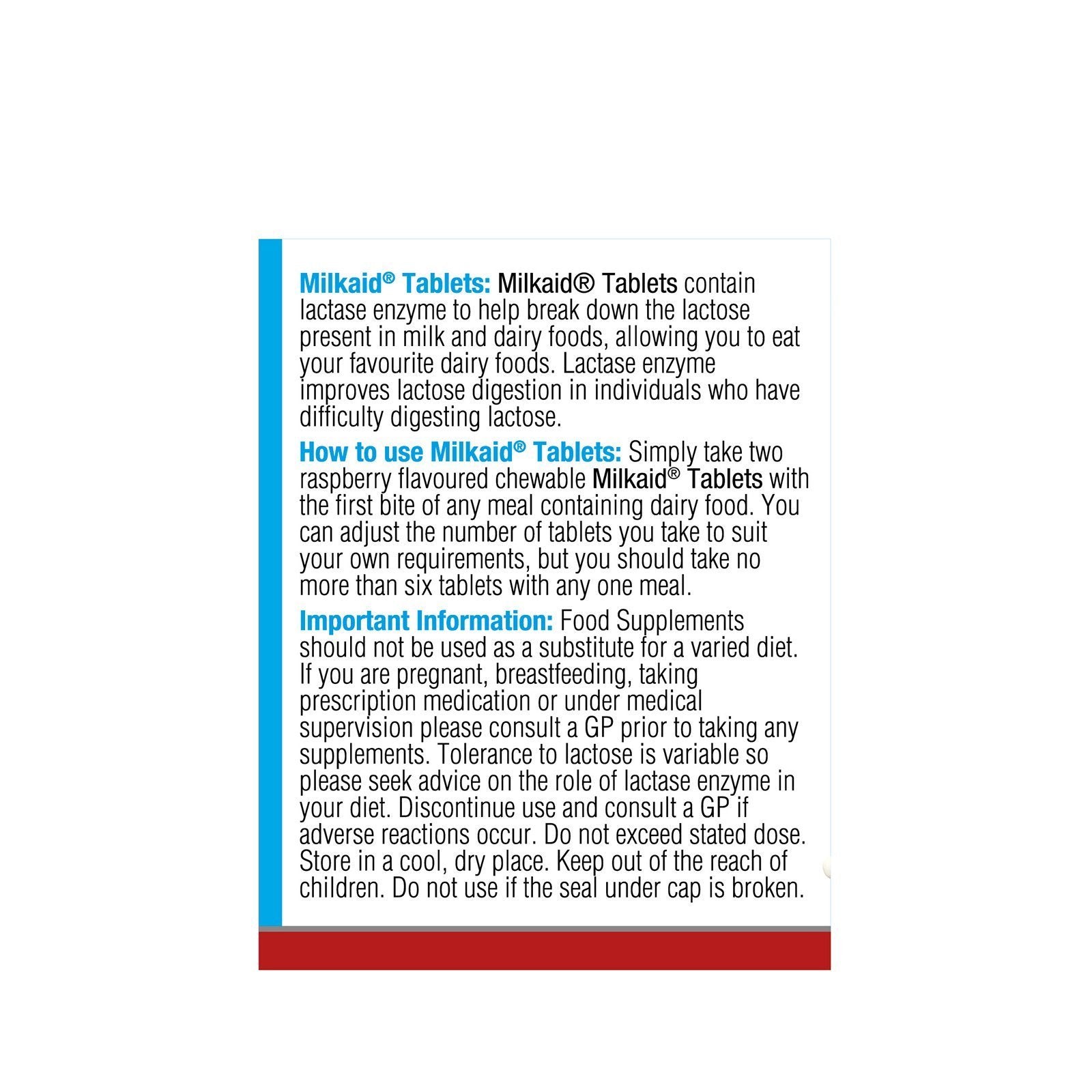 Milkaid Lactase Enzyme Tablets 120's