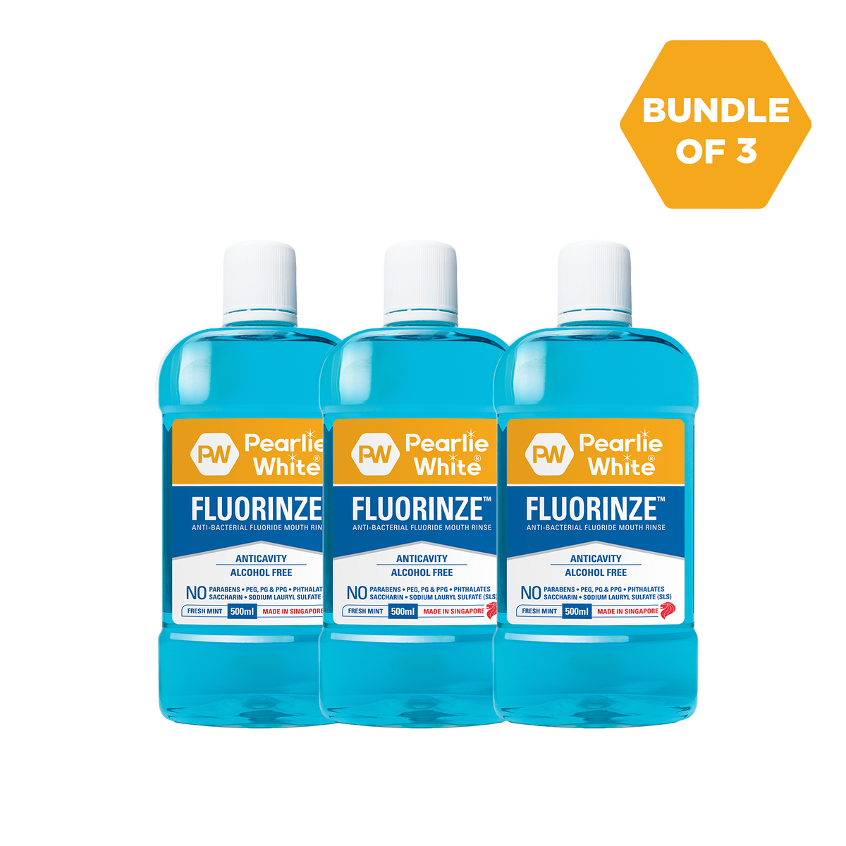 Fluorinze Anti-bacterial Fluoride Mouth Rinse 500ml - Triple Pack ...