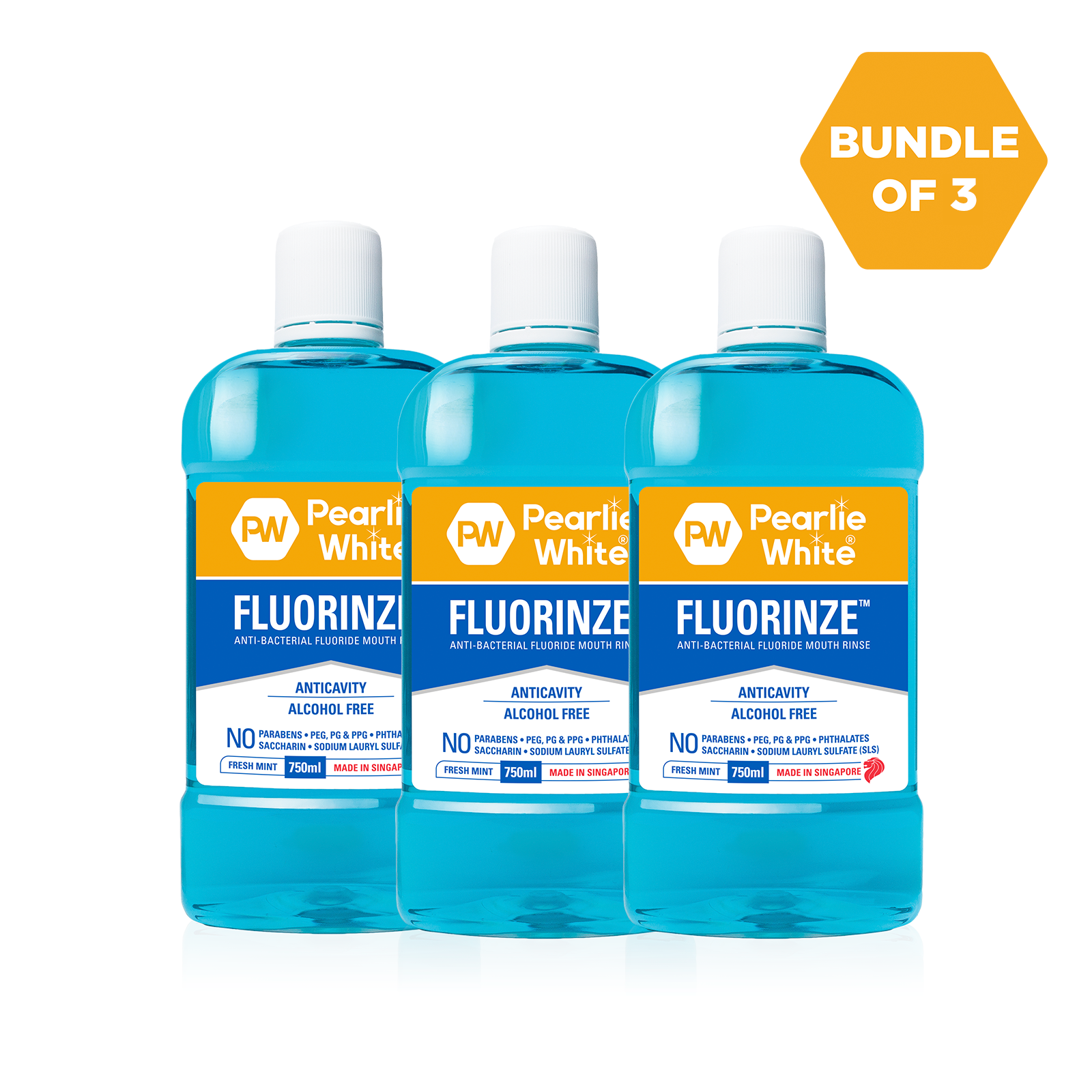 Fluorinze Anti-bacterial Fluoride Mouth Rinse 750ml - Triple Pack ...